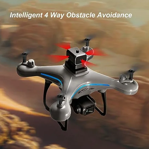 Dron KY102 RC, Podwójny Aparat 4K HD, Dron do Fotografii Lotniczej z 50-krotnym Zoomem i Inteligentnym Zawisaniem, 1800 MAh, 4-kierunkowe Unikanie Przeszkód, Obrót o 360°,