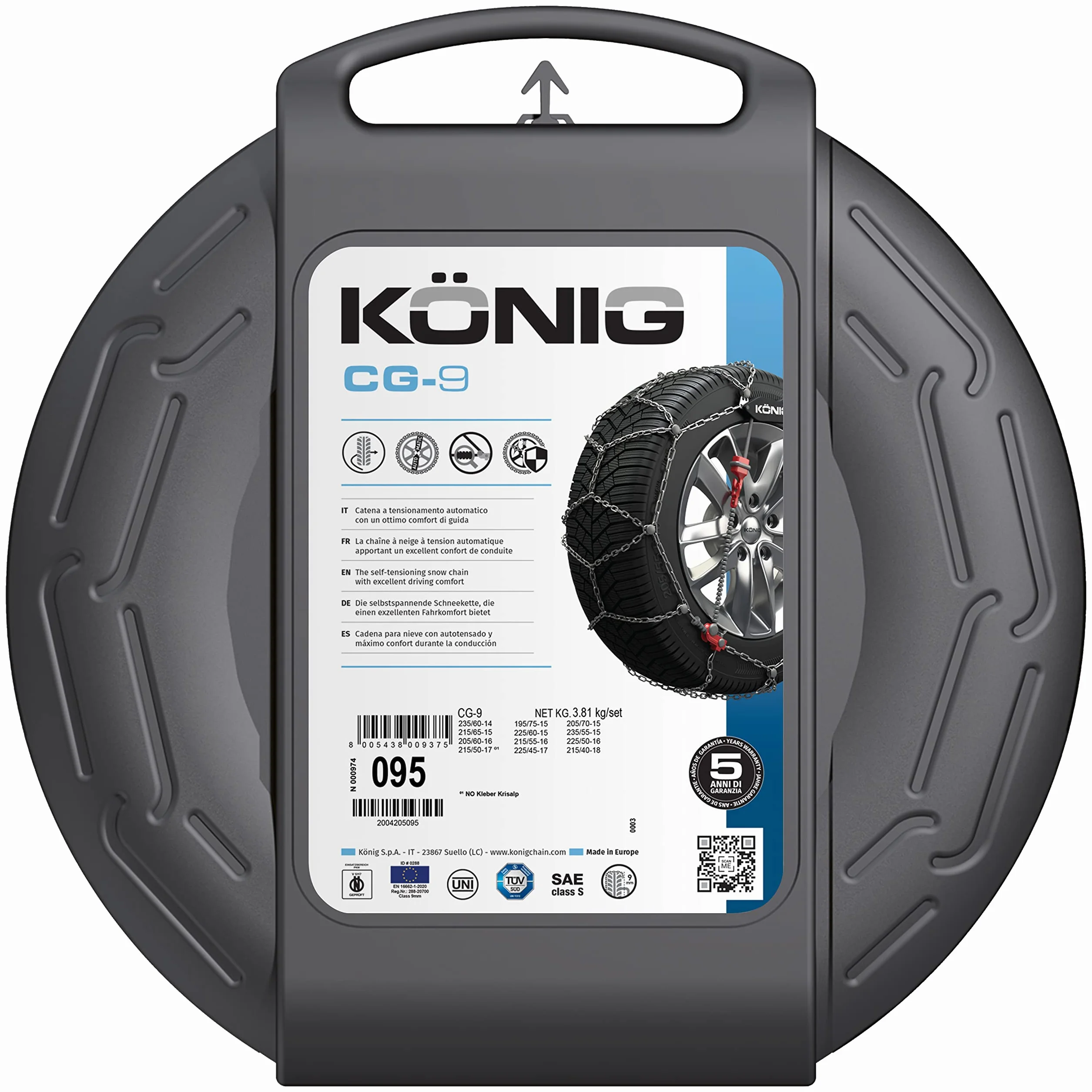 KÖNIG CG-9 103 łańcuchy śniegowe 2 sztuki