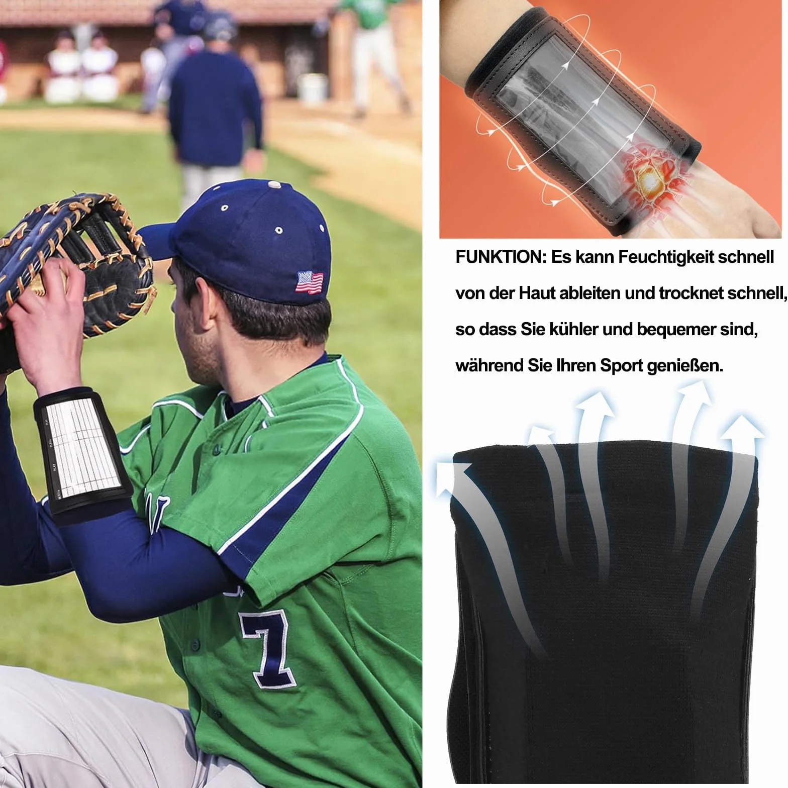 Football Wrist Playbook, Wrist Coach, Fold Transparent Football Play Wristband Wrist Football, 2 arkusze do gry w piłkę nożną, czarne bransoletki do gry w piłkę nożną, do uprawiania sportu, piłki