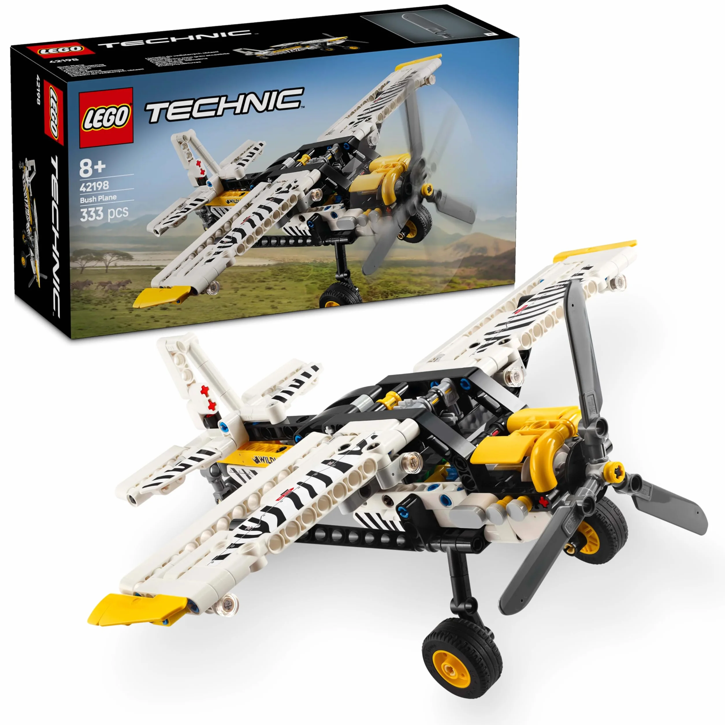 LEGO Technic Samolot Transportowy, Konstrukcyjna Zabawka dla Dziecka do Zbudowania i Odgrywania Ról, Model Pojazdu z Klocków, Kreatywny Prezent dla 8-latka, dla Chłopca i Dziewczynki, 42198