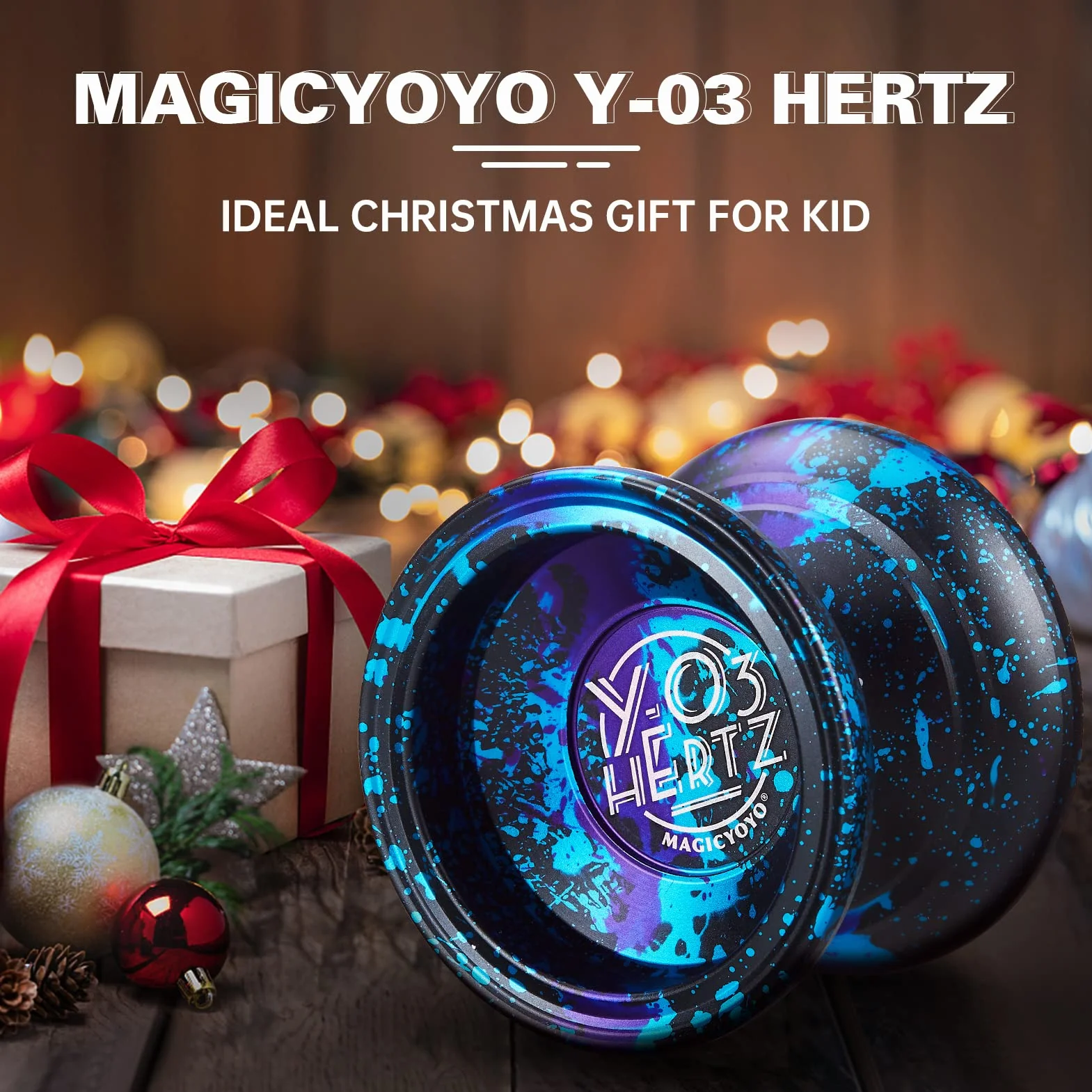 JoJo Y03-Hertz Unresponsive Yo-Yo dla dzieci i dorosłych, profesjonalny trick JoJo Y03 dla zaawansowanych, profesjonalny metalowy Jo jo z długim czasem wirowania + 12 strun Yo-Yo + torba YoYo