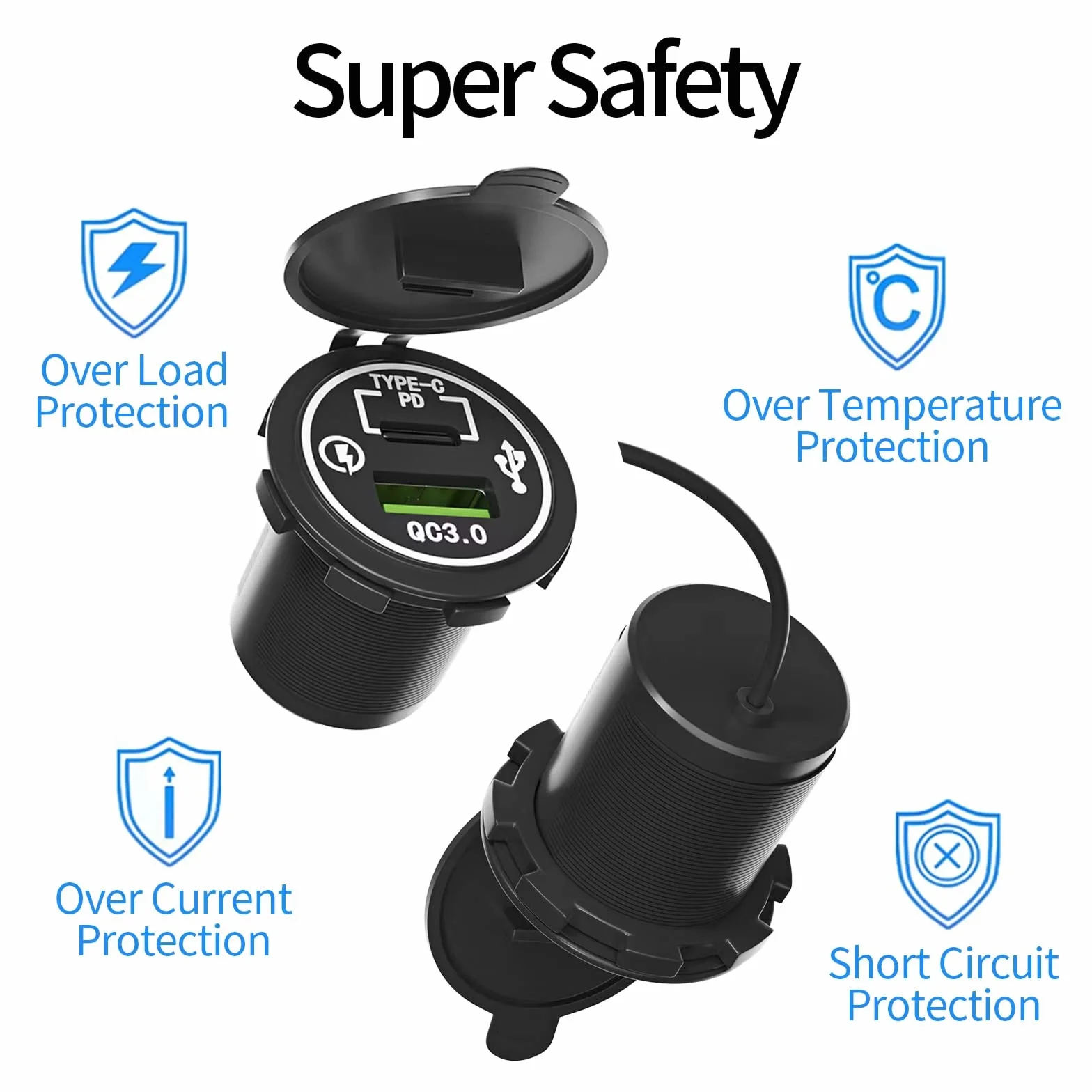 Motocykl USB Quick Charge 3.0 Type-c PD podwójny port USB zestaw kompatybilny z Honda Hunter Cub 125 Tail125 CT125 2019-2024