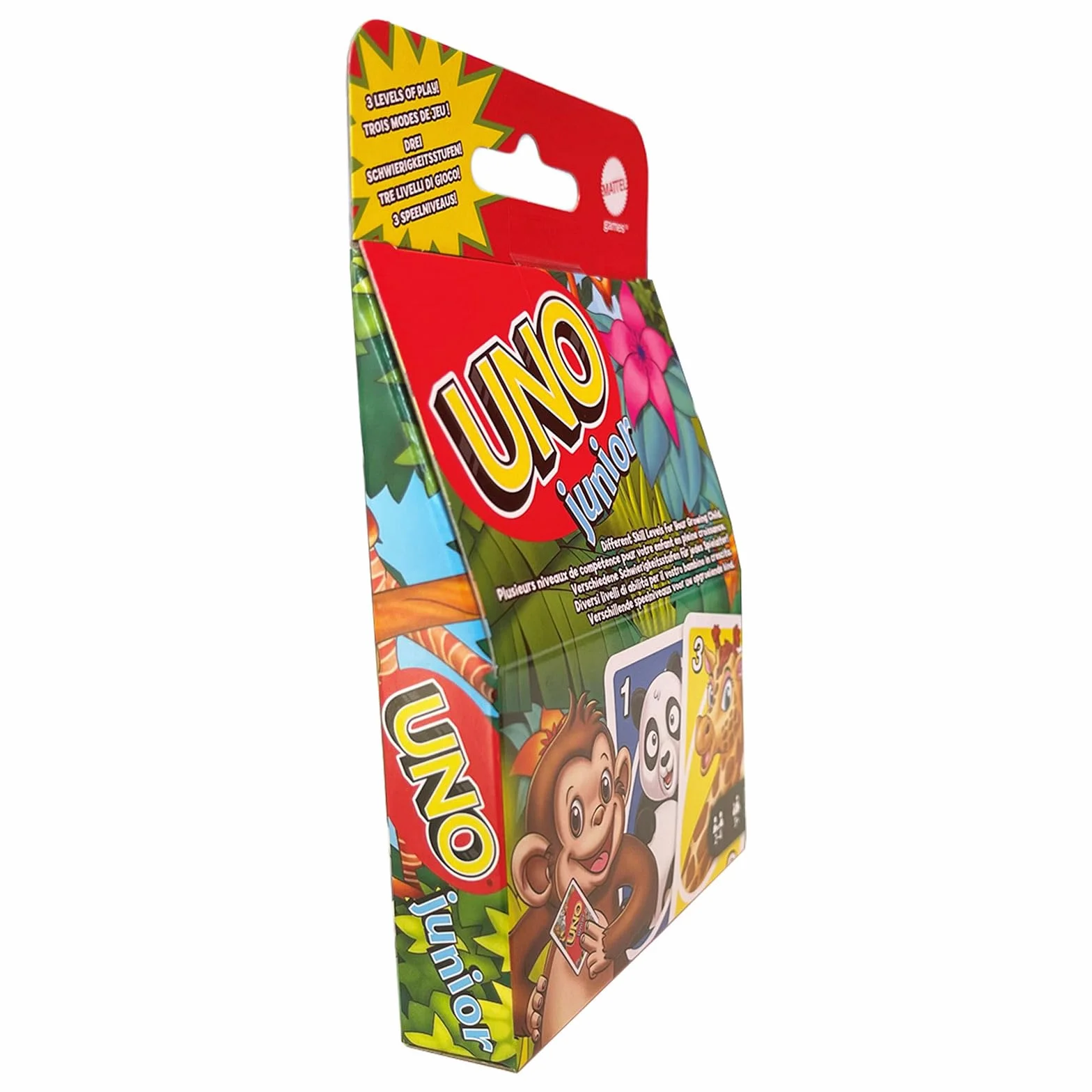 Mattel Games UNO Junior gra karciana z 56 kartami, prezent karcianka dla dzieci od 3 roku życia, GKF04