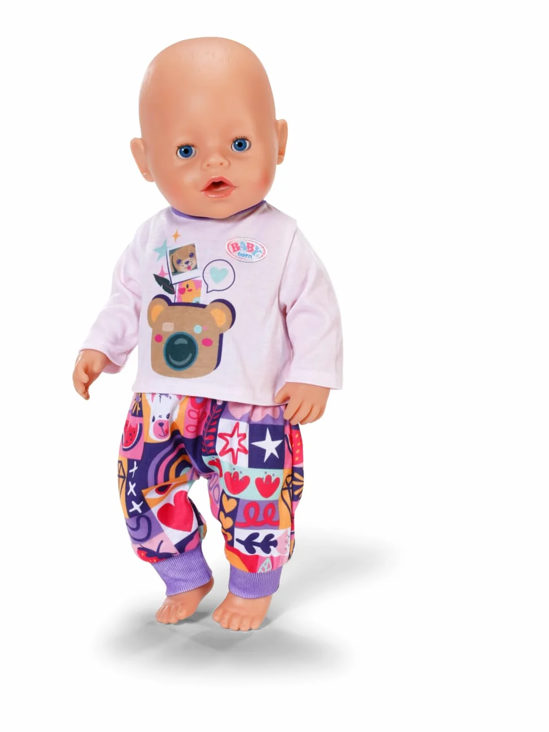BABY born Strój noworodka z koszulką z długim rękawem, spodnie i kurtka z pluszowymi uszami dla lalek 43 cm, pasuje do zestawu dla noworodków, 837290 Zapf Creation