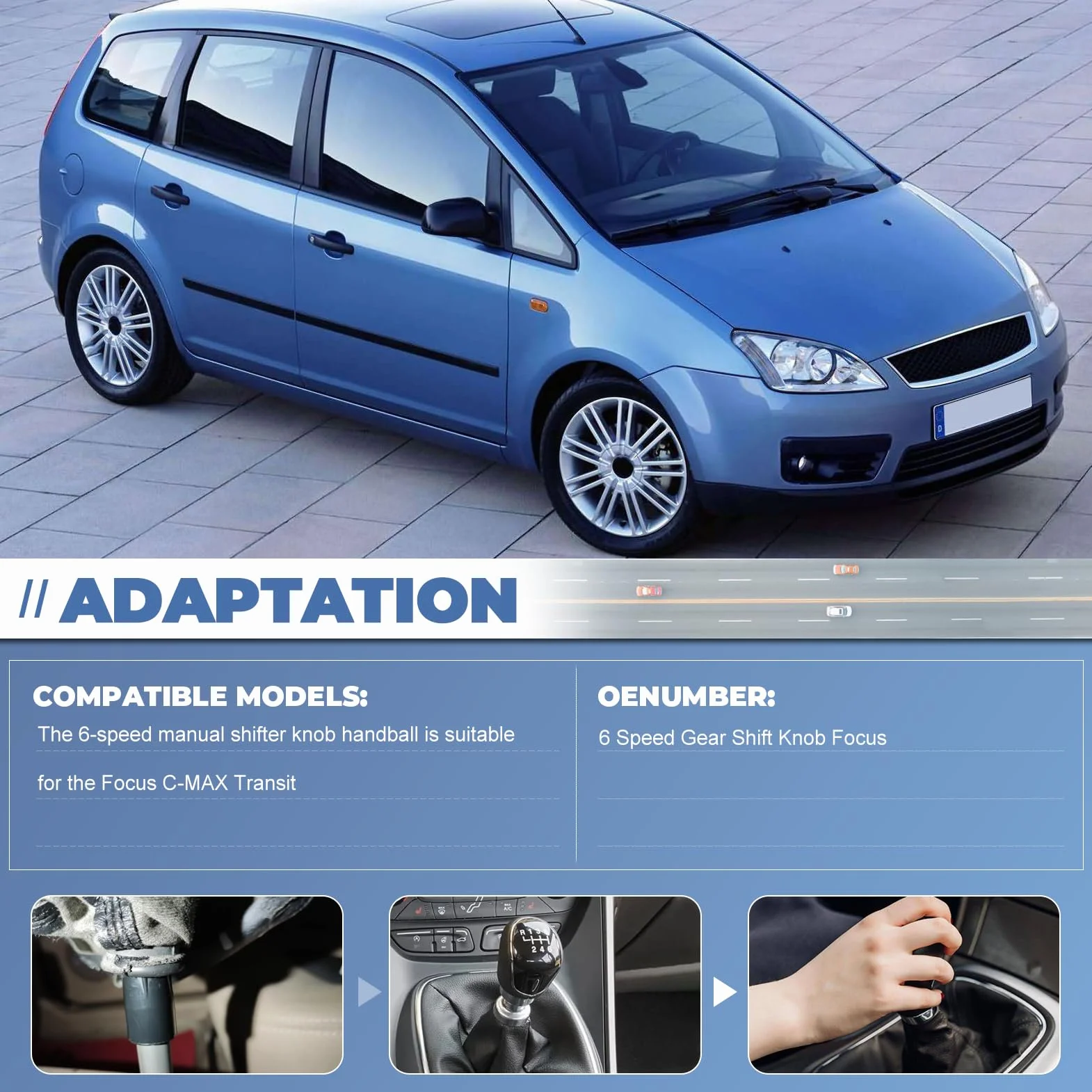 Gałka zmiany biegów do Focus Mk2 Kuga Mondeo Mk4 S-Max C-Max Galaxy Transit 1798600
