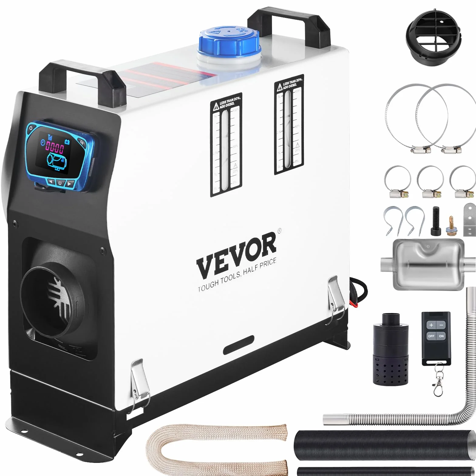 VEVOR Podgrzewacz powietrza na olej napędowy 12 V 8 kW z ekranem LCD