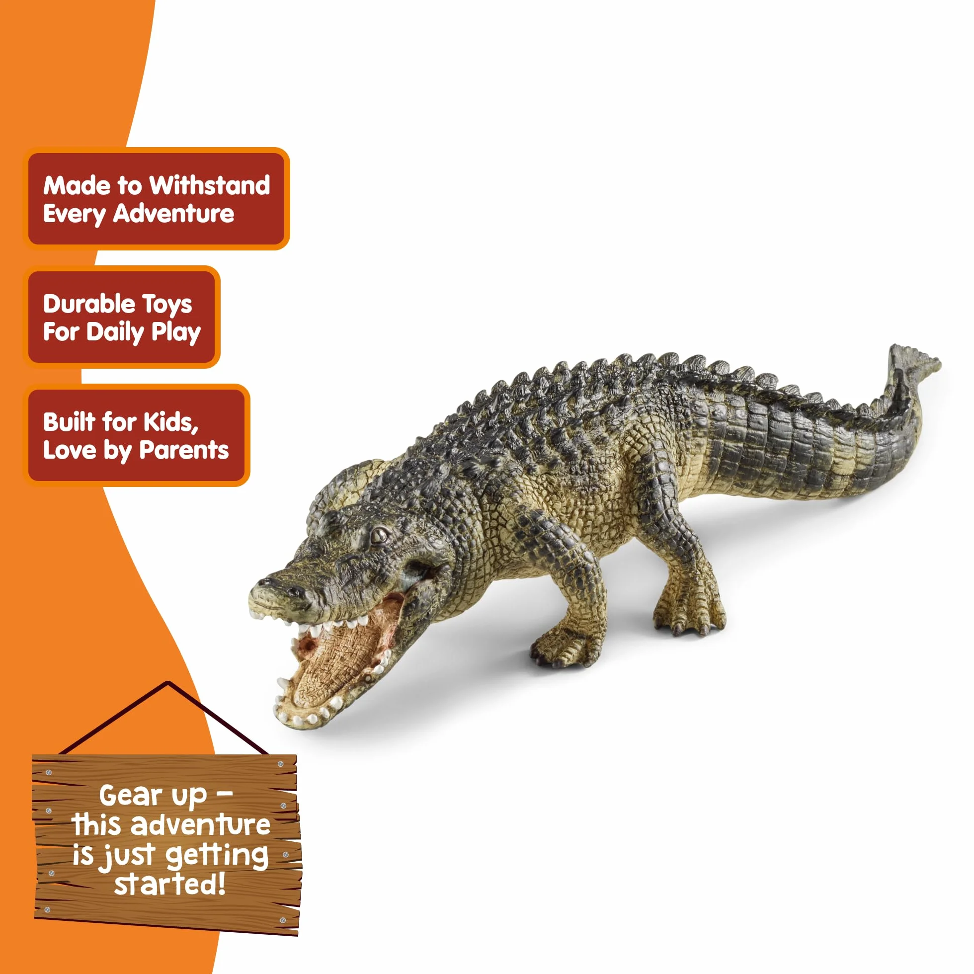schleich WILD LIFE | Aligator 14727 | Szczegółowa figurka zwierzęcia | Zabawka zoo | Prezent dla dzieci | Figurka do zabawy od 3 lat | 19 × 6 × 4 cm
