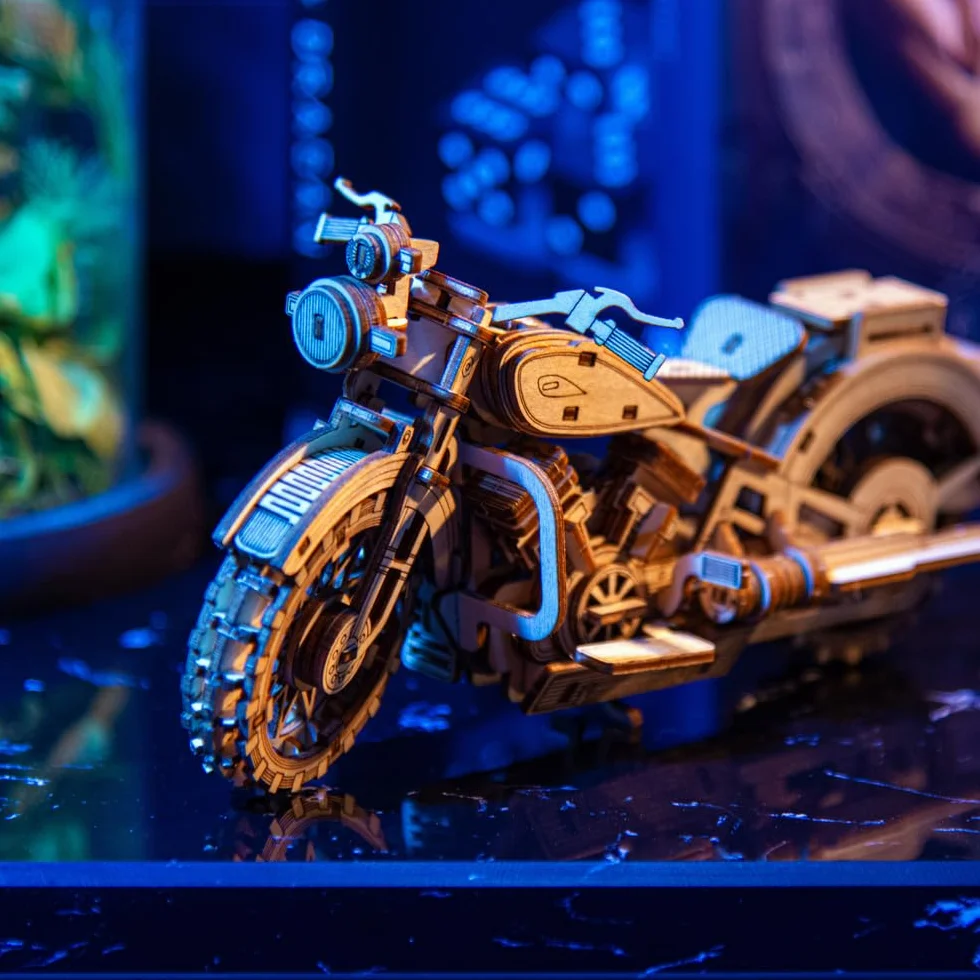 Little Story Drewniane puzzle 3D motocykl zestaw do samodzielnego montażu – model z wysokiej jakości drewna z precyzyjnymi detalami, idealna dekoracja i ekscytujące przeżycie puzzle (Comanche)