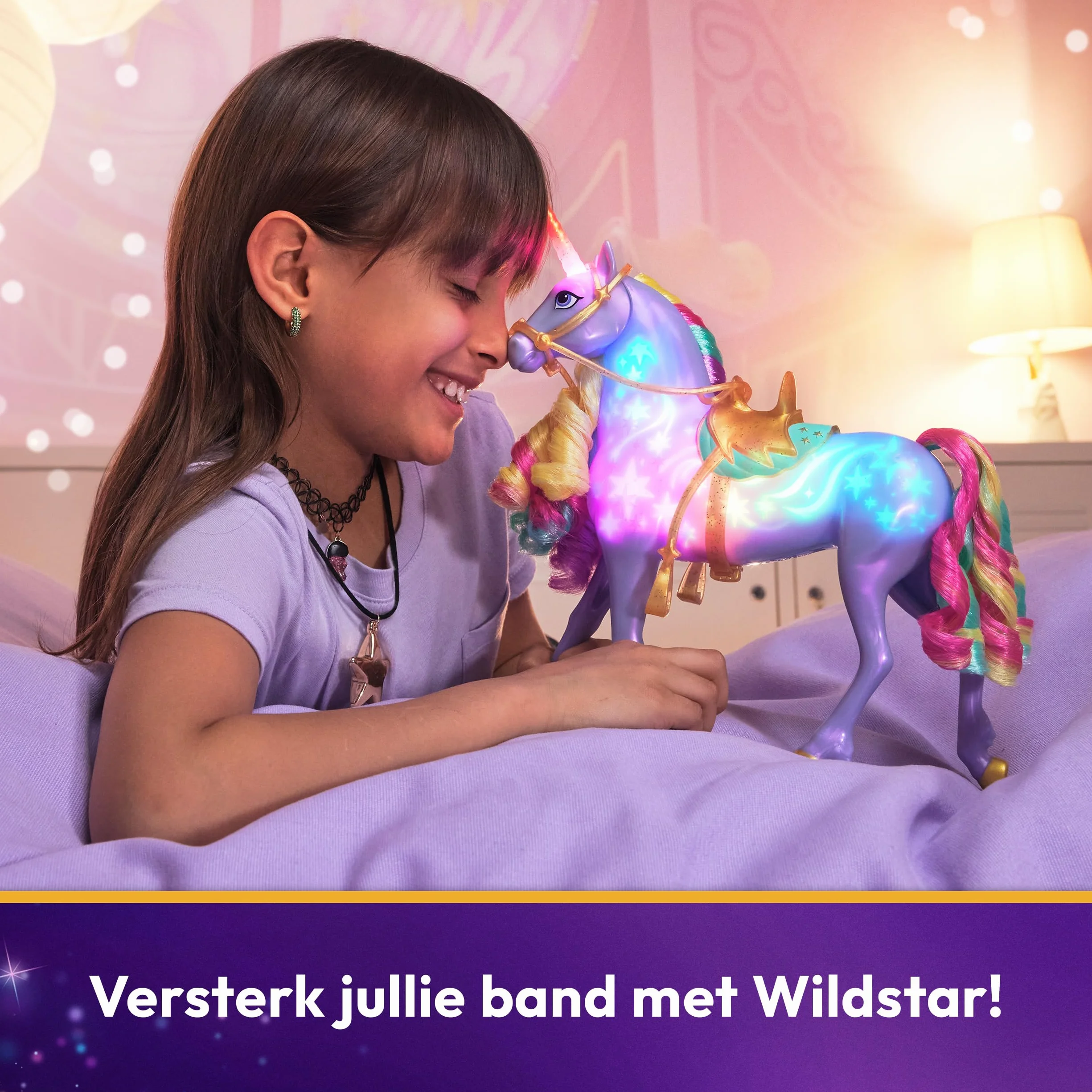 Unicorn Academy 6071157 jednorożec DollFtrRainbwLightUpWildstar, wielokolorowy