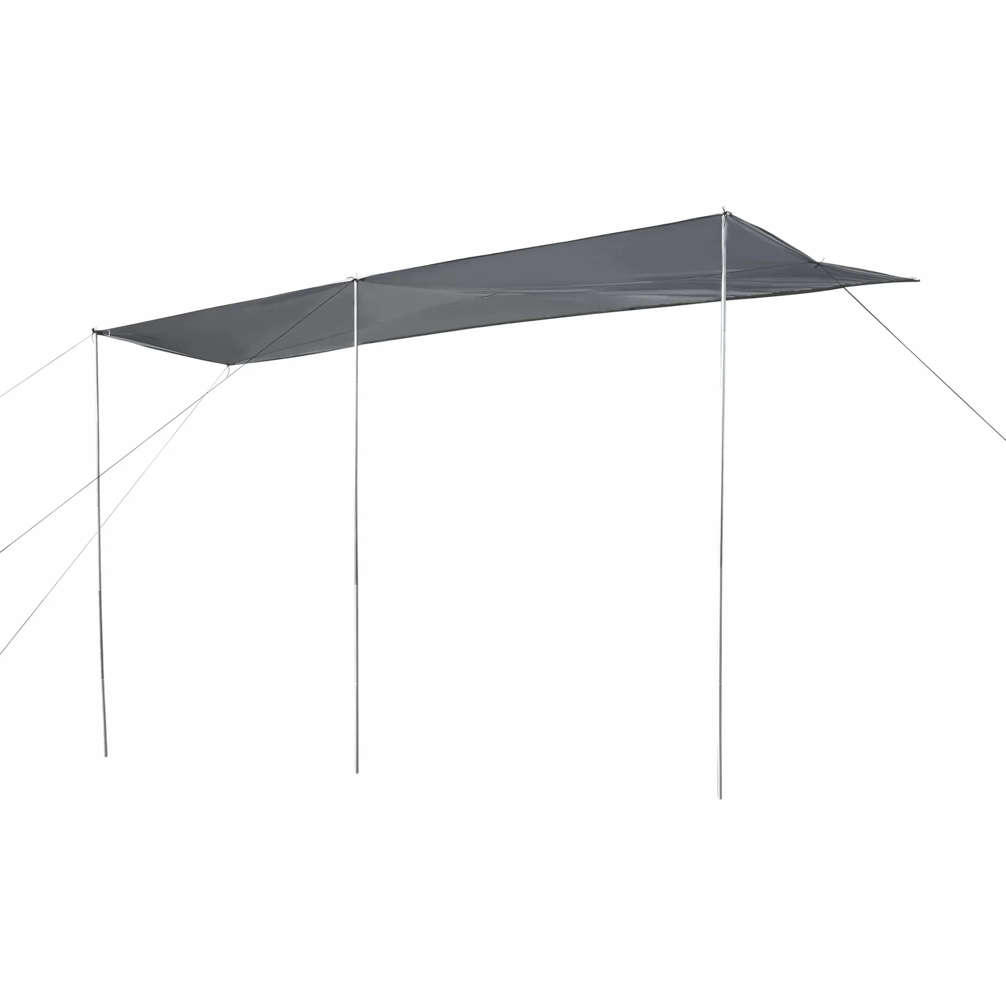 pro.tec Daszek do przyczepy kempingowej Beuningen wodoszczelny żagiel przeciwsłoneczny 400 x 240 x 235 cm szary