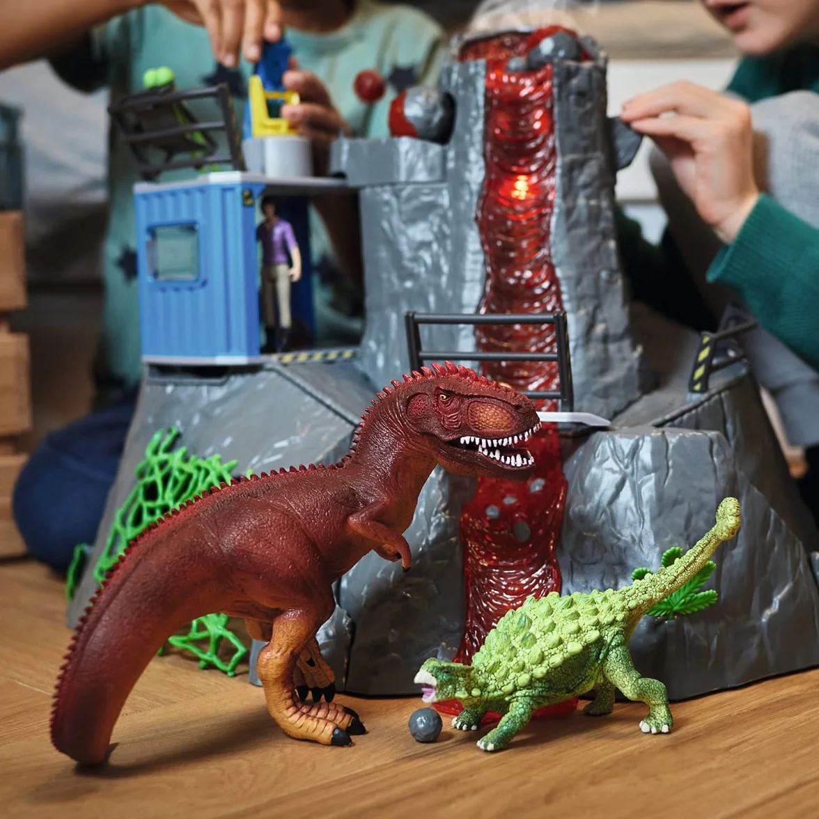 schleich 42564 Duża ekspedycja na wulkan, od 4 lat, DINOSAURS - Zestaw do zabawy, 46 x 44 x 36 cm