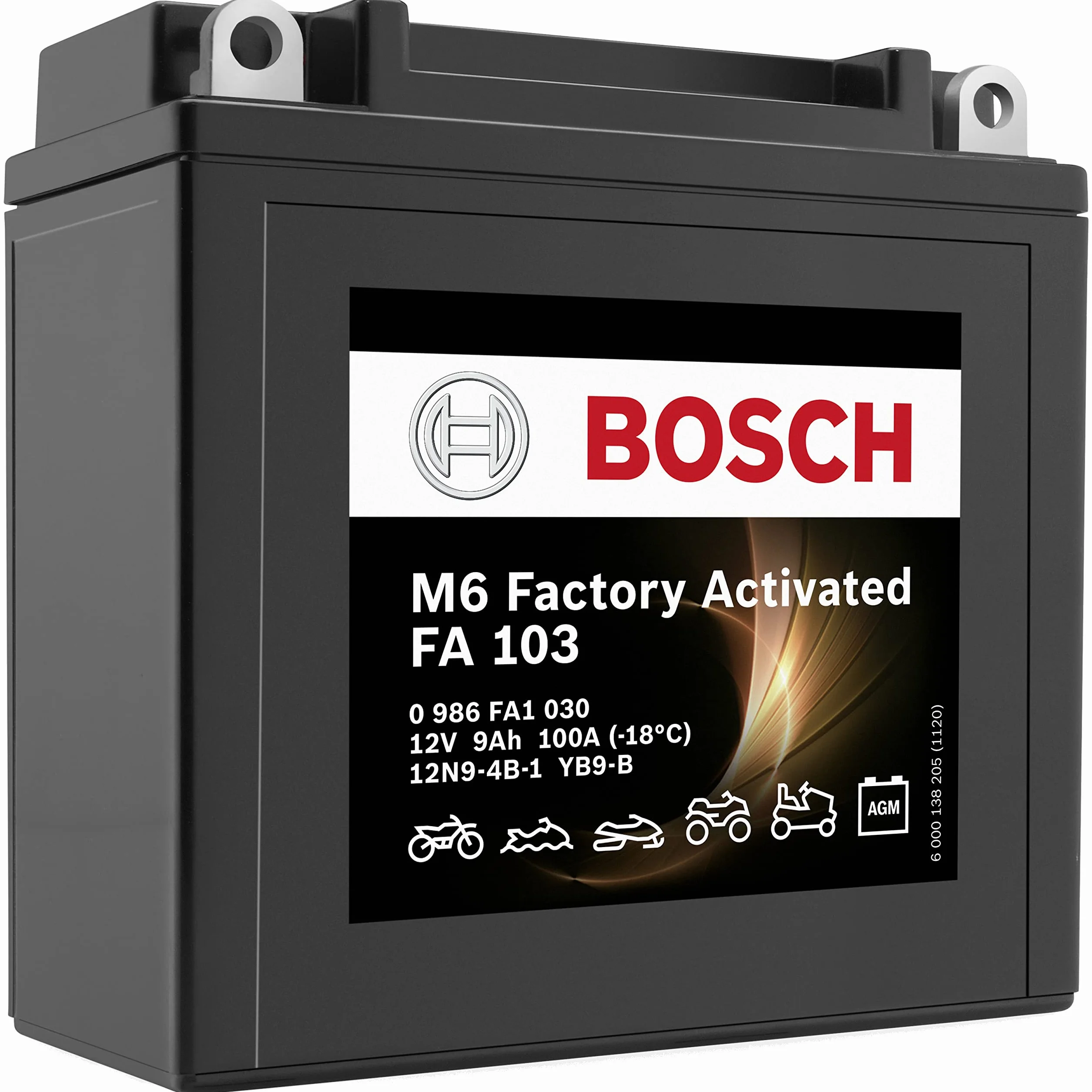 Bosch Akumulator 0986FA1030 139 x 135 x 75 mm Czarny