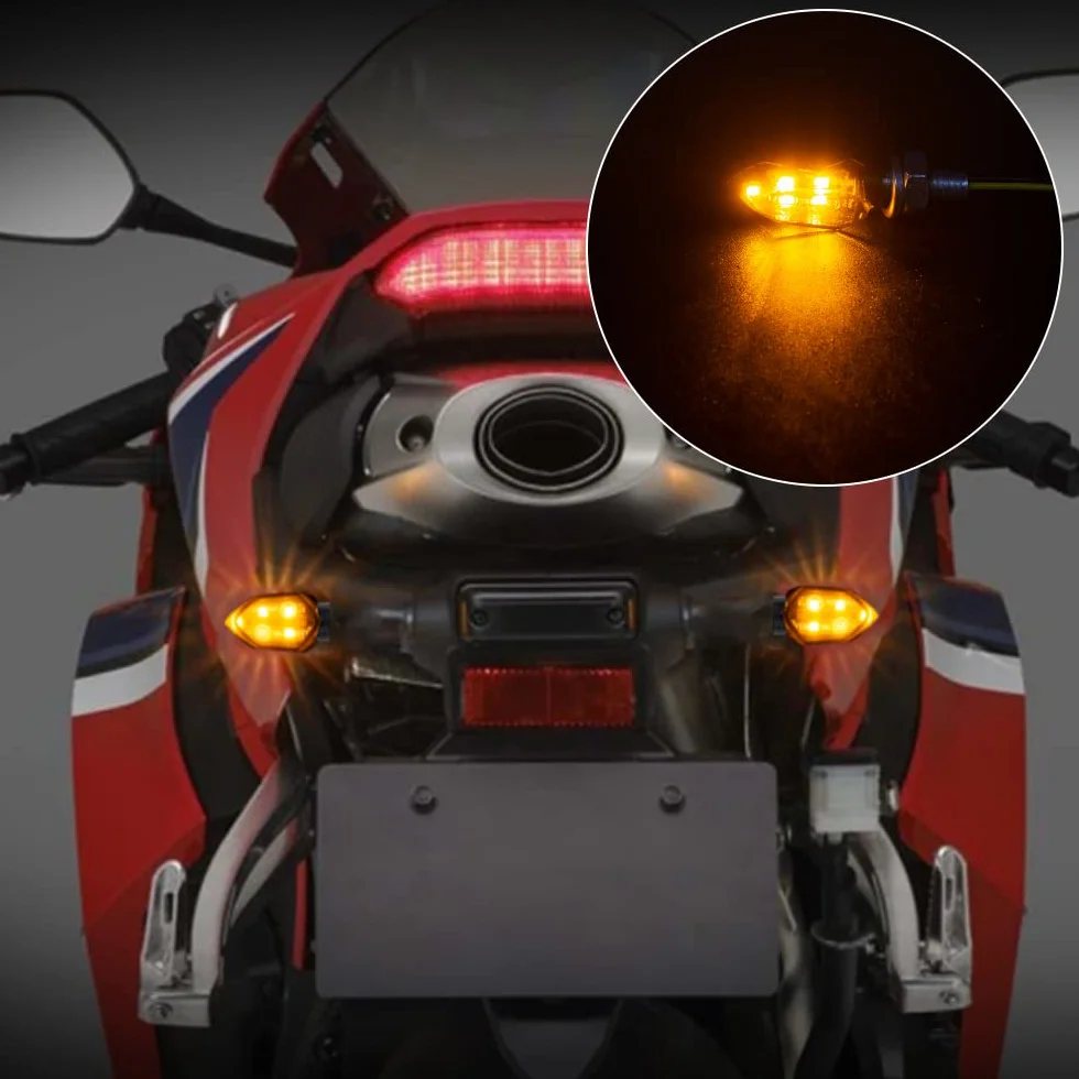 Kierunkowskazy motocyklowe ECE R50 12V IP65 M8 bursztynowe