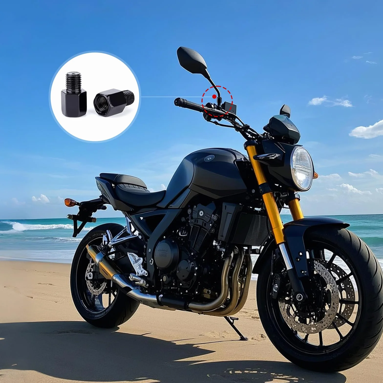 Adapter lusterek motocyklowych M10 gwint prawy na lewy 2 sztuki