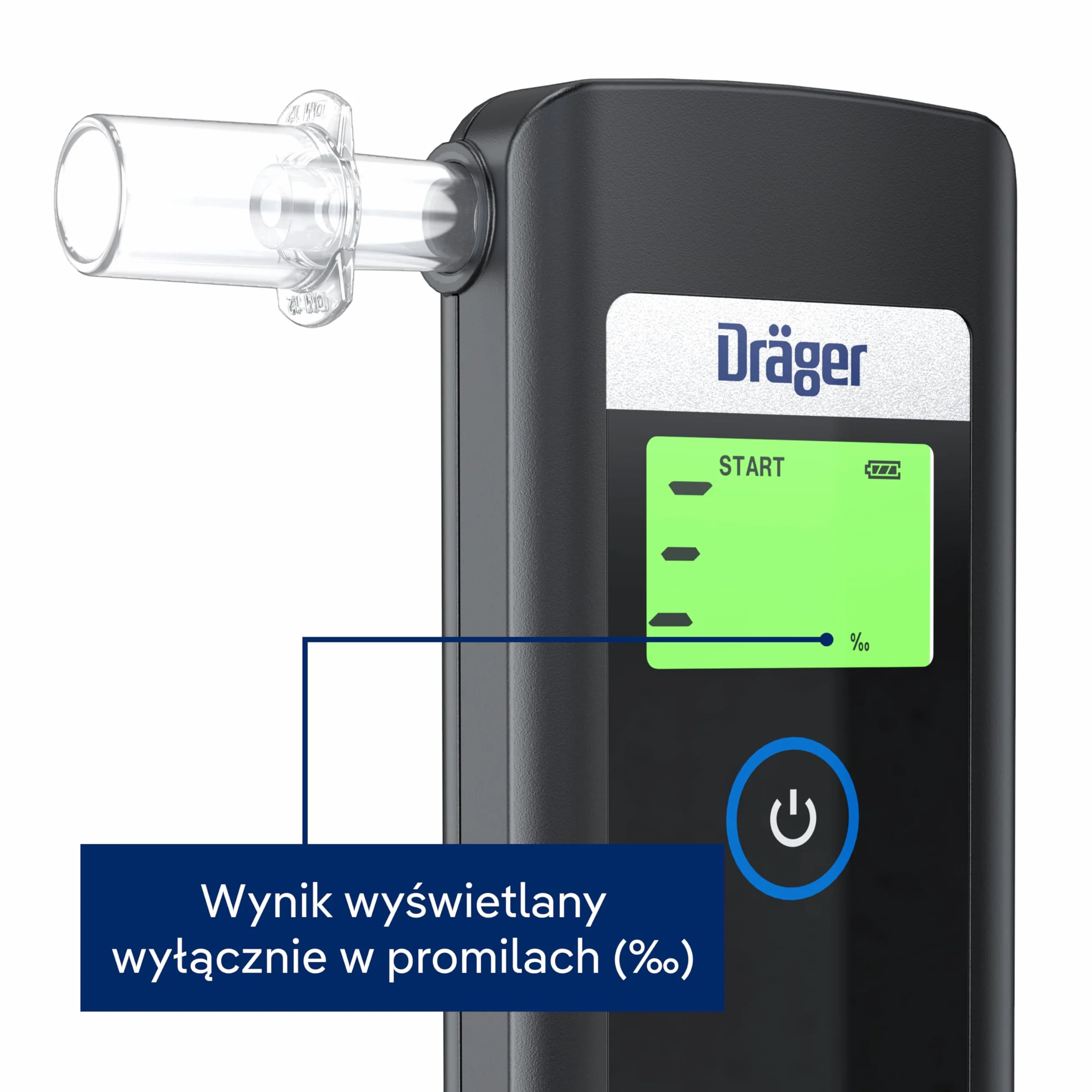 Dräger Alcotest 1000 alkomat z 6 wymiennymi ustnikami i torbą do przechowywania