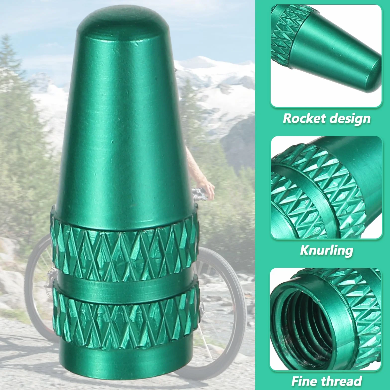 Xinjoduz Presta zaślepki na wentyl, 20 szt. nasadek przeciwpyłowych do rowerów, aluminiowy adapter trzpienia zaworu, francuskie zawory rowerowe, nakładki na opony powietrzne do rowerów MTB, wyścigów