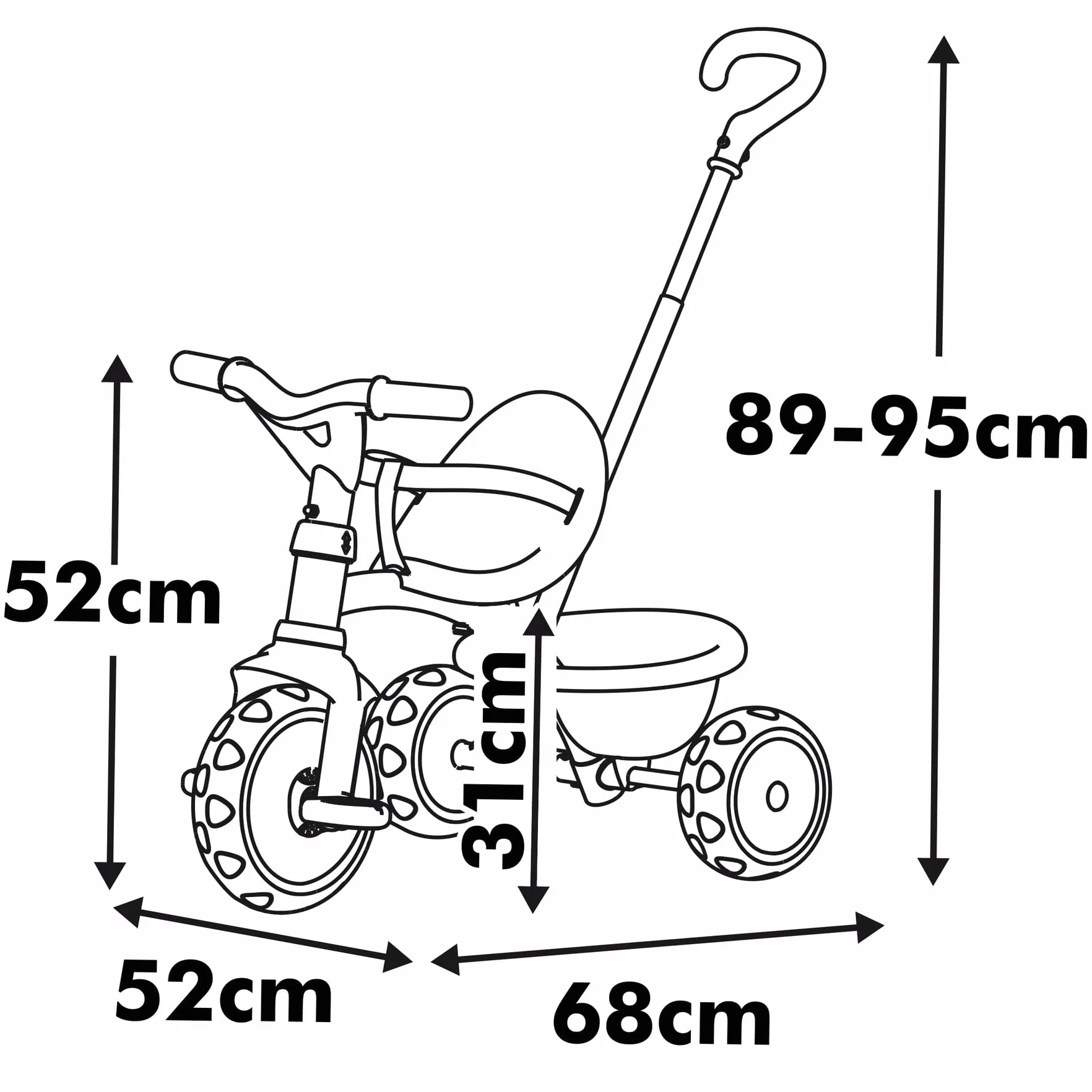 Smoby - Be Move Beige Tricycle - 2 w 1 Evolutionary - Pas bezpieczeństwa, rączka dla rodzica regulowana na 3 poziomach - Od 15 miesięcy do 4 lat - Wyprodukowano w Hiszpanii