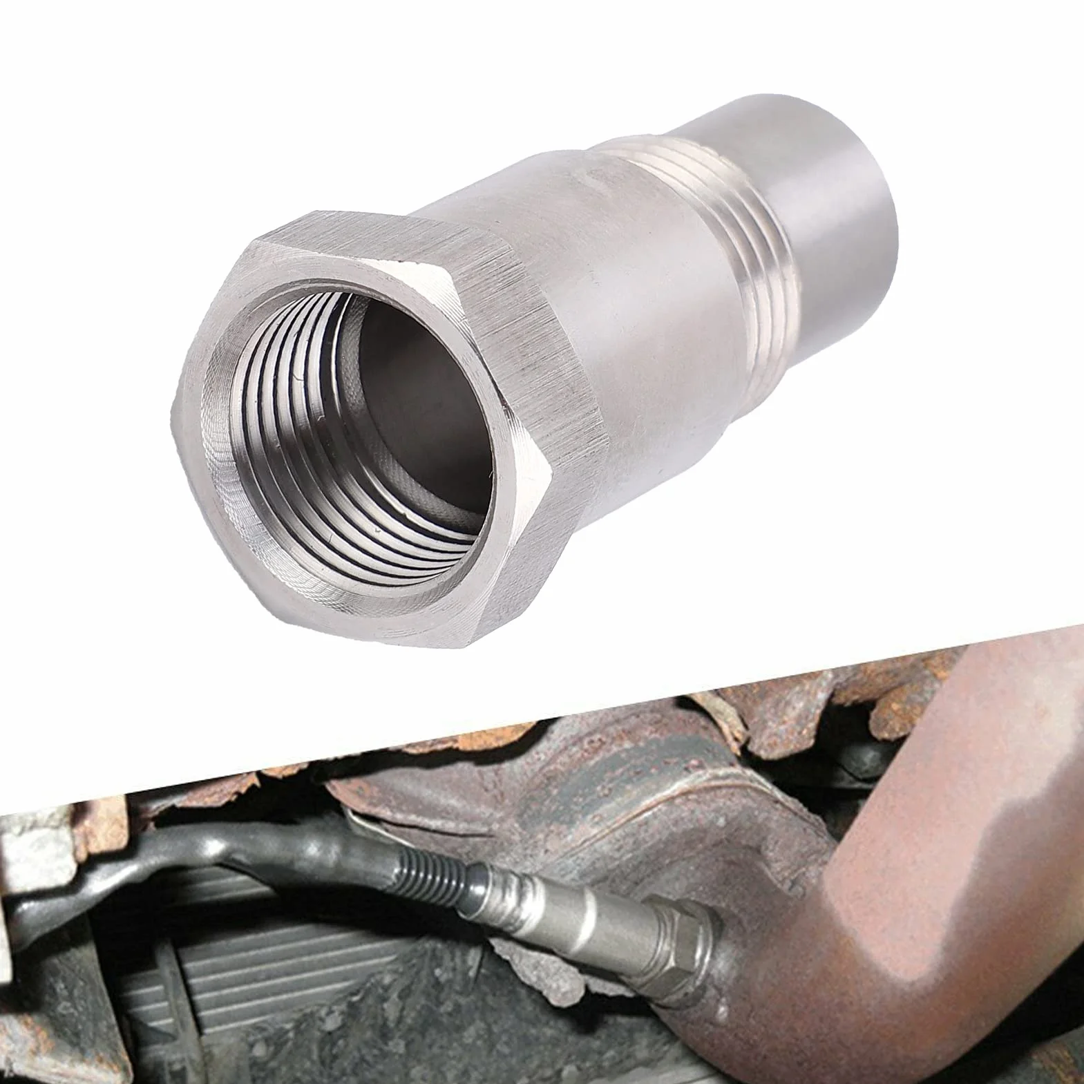 Adapter Dystansowy Czujnika Tlenu M18 x 1,5 Stal Nierdzewna O2 Czopowy Konwerter Katalityczny