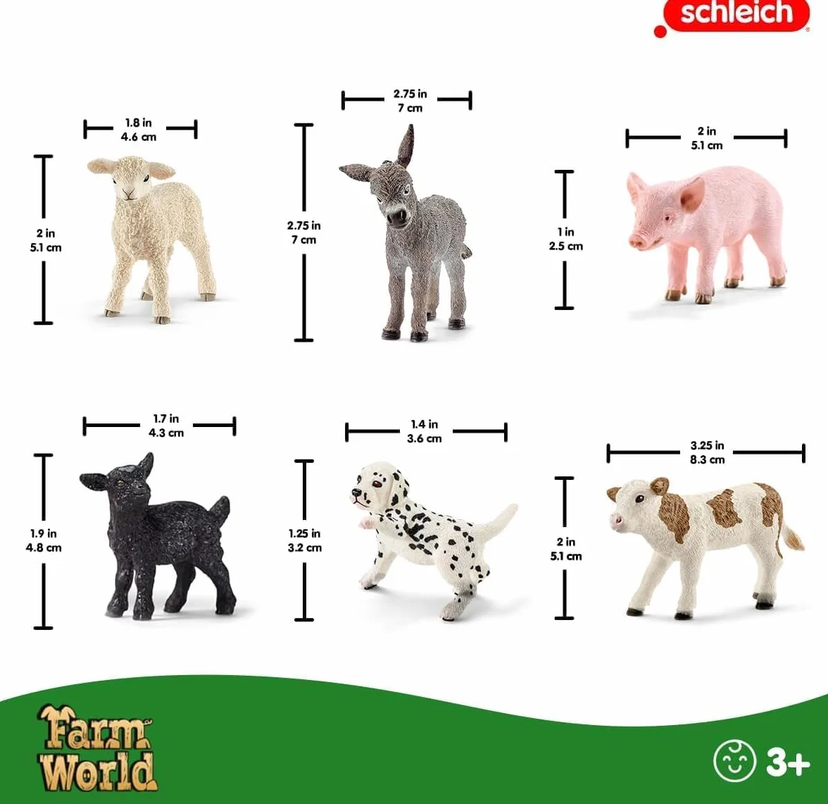 schleich FARM WORLD | Zestaw zwierząt z farmy 77534 z psem, świnią, kozą, owcą i osłem | zabawka farmerska od 3 lat | szczegółowy zestaw 6-częściowy | tylko w Amazon