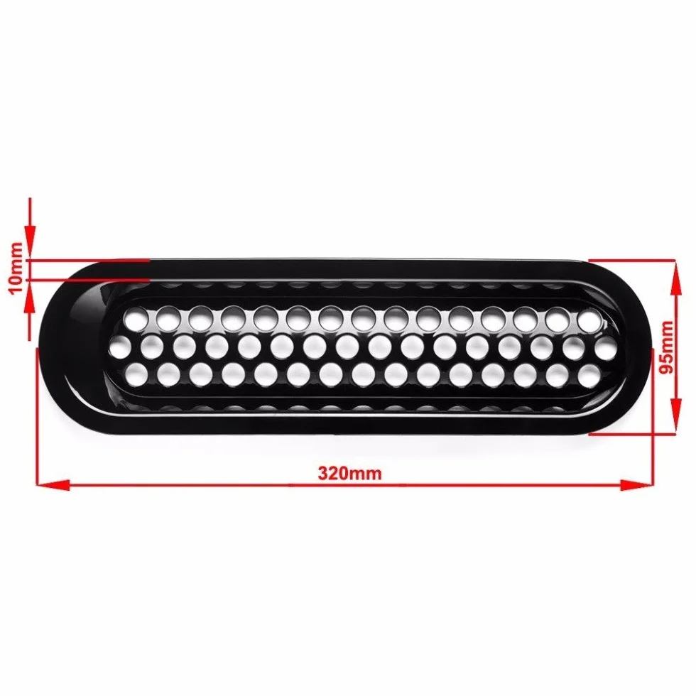 KATUR Czarny zestaw wkładek siatkowych z przodu do Jeep Wrangler JK 2007-2015