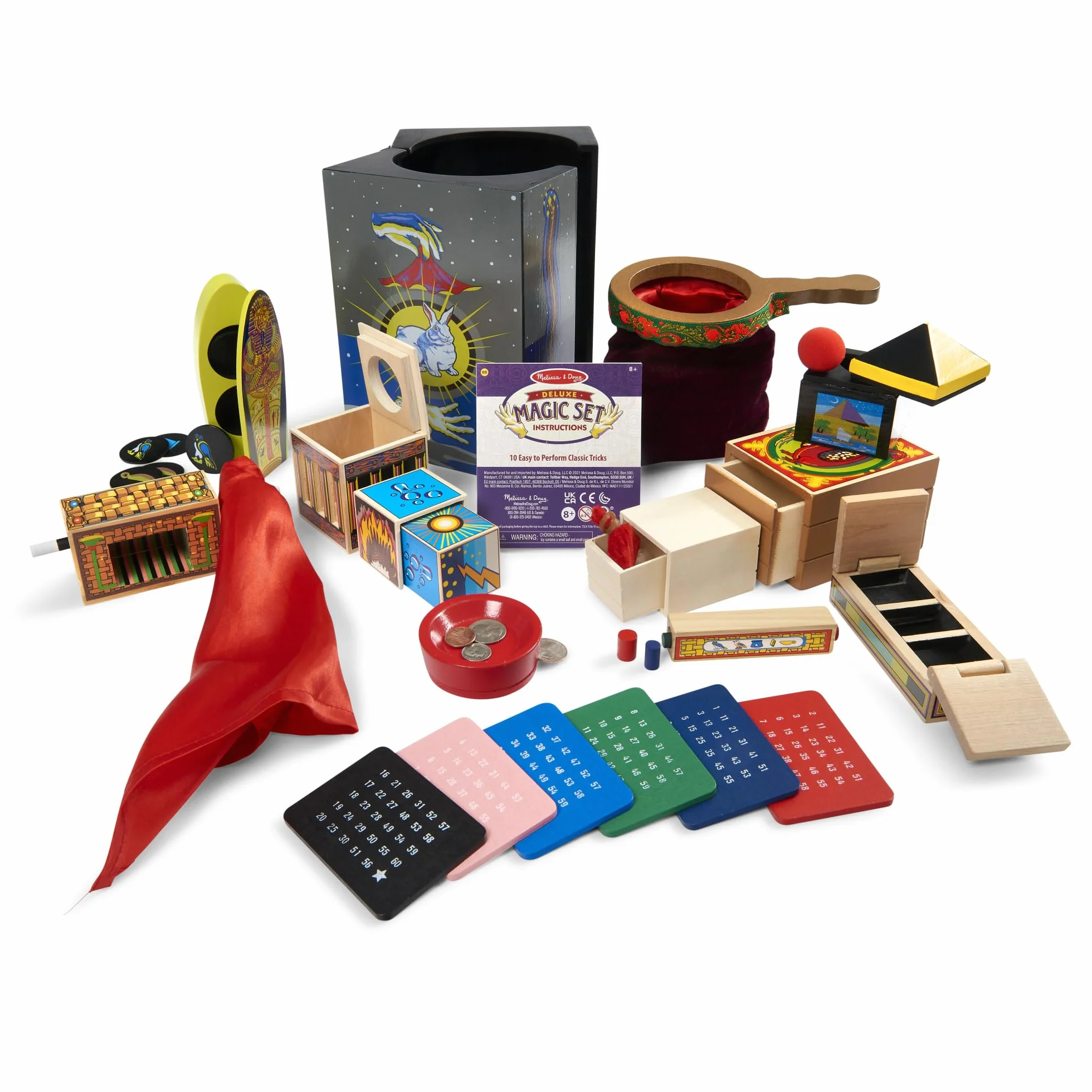 Melissa & Doug luksusowy zestaw magiczny, zabawa z odgrywaniem ról, zestaw zabawkowy, drewniana zabawka, od ósmego roku życia, prezent dla chłopca lub dziewczynki