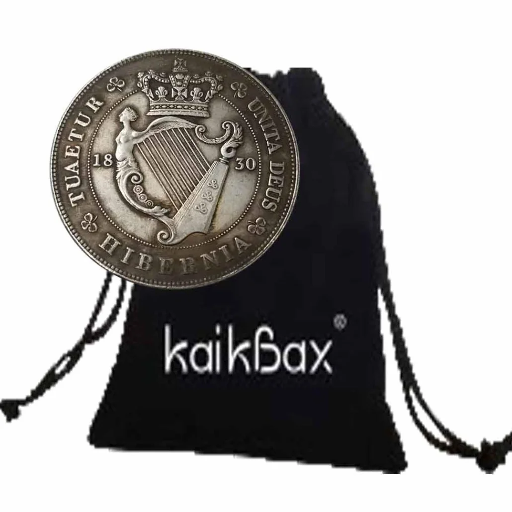 1830 Wielka Brytania Old Coin - brytyjska korona George IV walijskie stare monety - pamiątkowe monety niklowe - rzeźbiona sztuka dla przyjaciół + torba na prezent KaiKBax ulubiony prezent