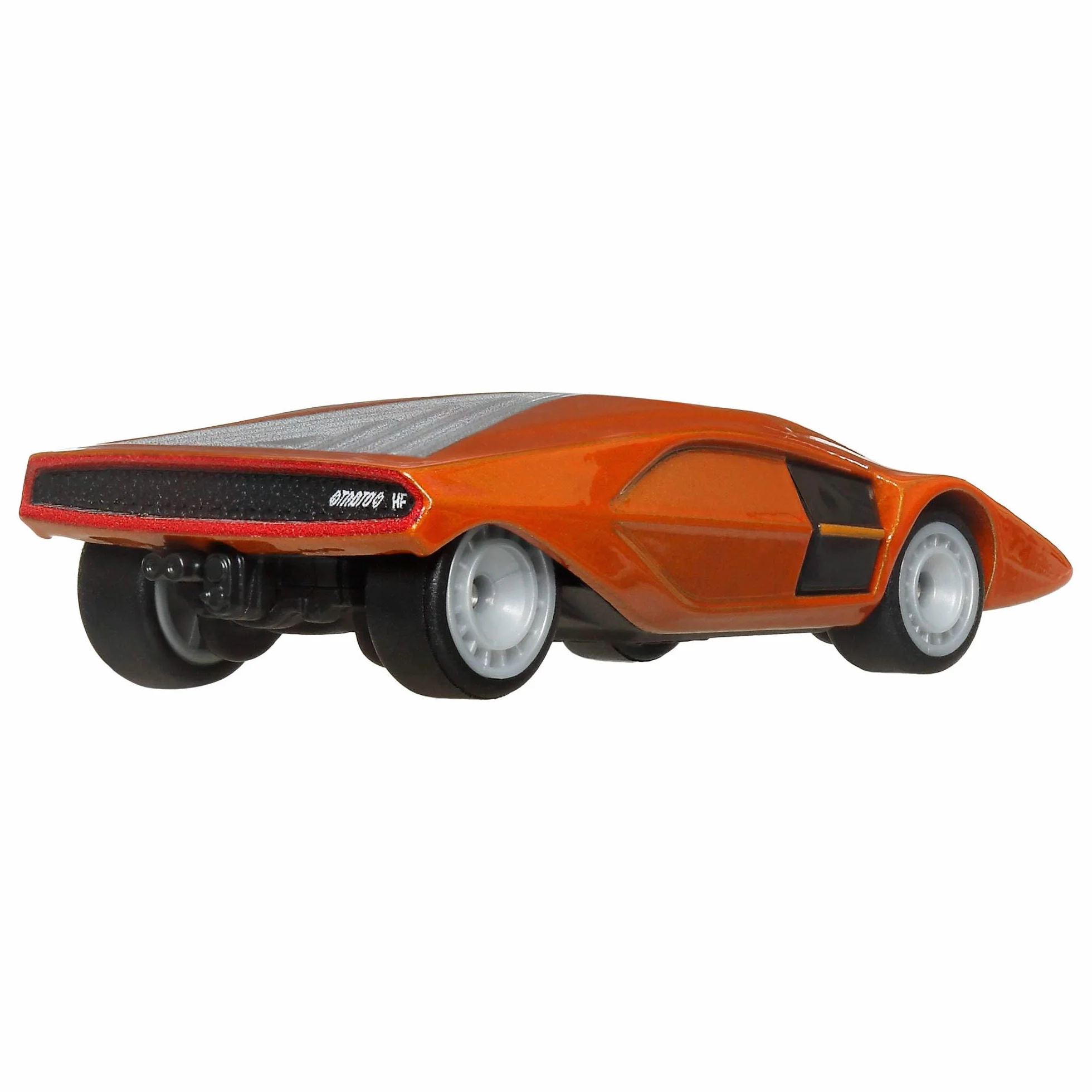Hot Wheels Premium Kultowe auta Lancia Stratos Zero Metalowy samochód zabawka w skali 1:64 do kolekcjonowania, z oponami Real Riders, HRV77