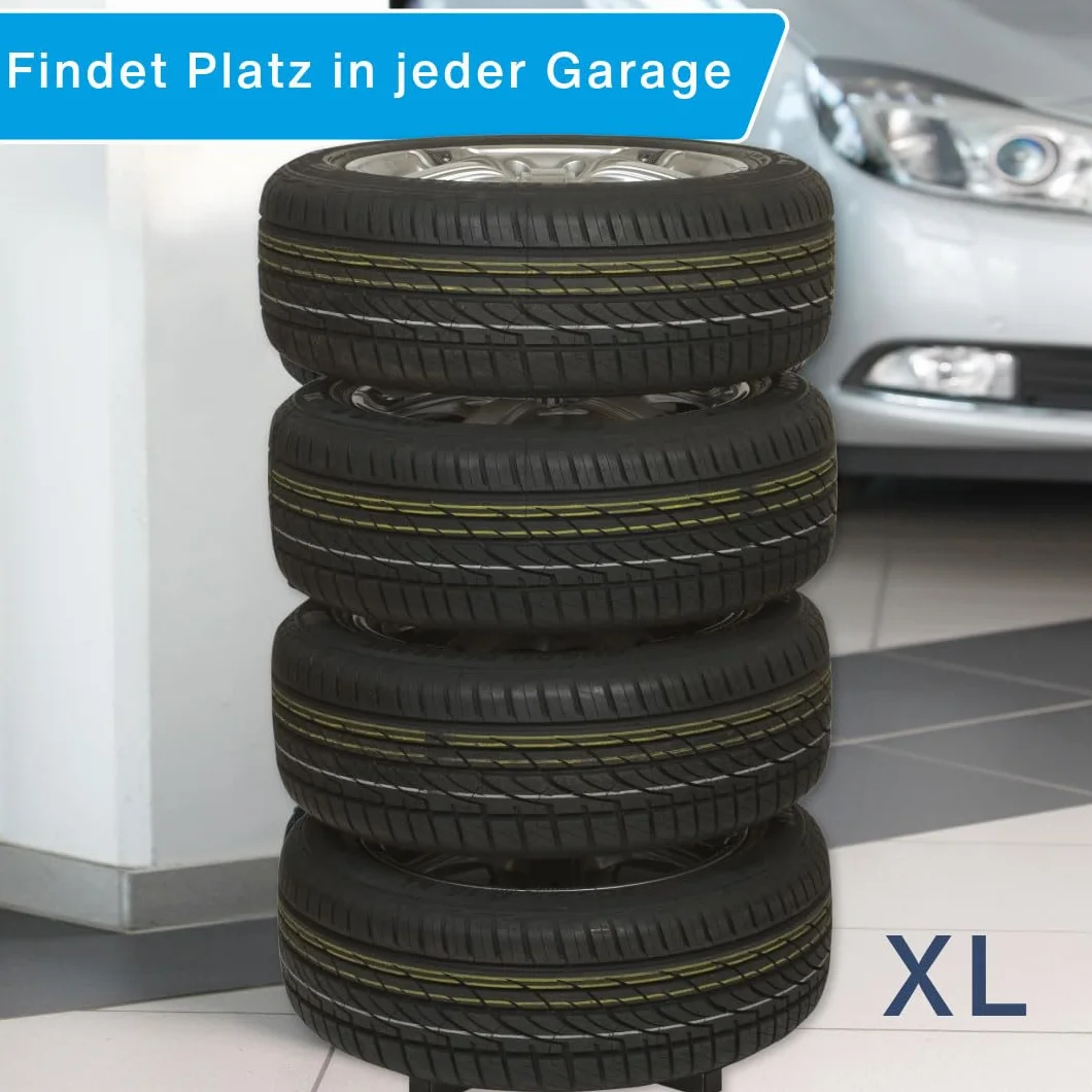 Cartrend stojak na opony XL maks. udźwig 120 kg, pasuje do wszystkich popularnych felg i opon do 285 mm czarny