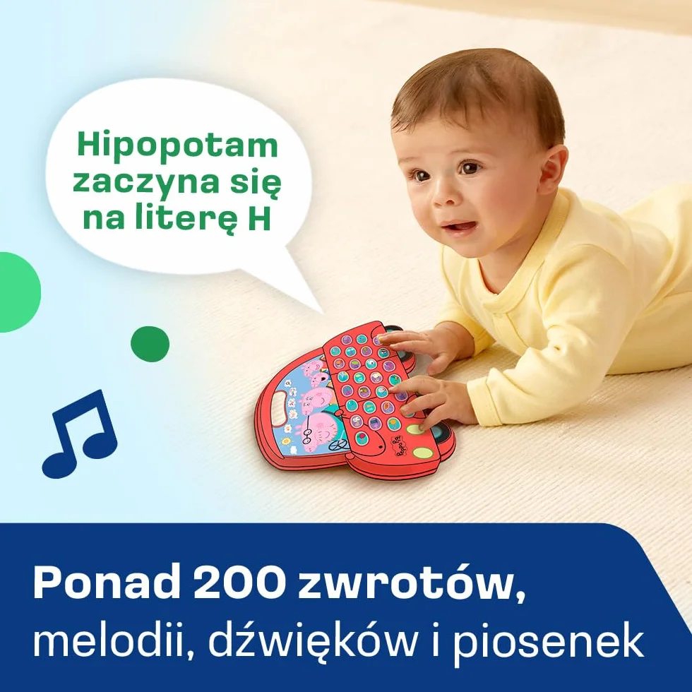 Trefl, VTech - Peppa Pig, Literkowy Samochodzik Peppy - Edukacyjna Zabawka Elektroniczna, Litery i Ich Wymowa, Gry, Nauka z Bohaterami Bajki Świnka Peppa, Zabawka dla Dzieci od 2 lat