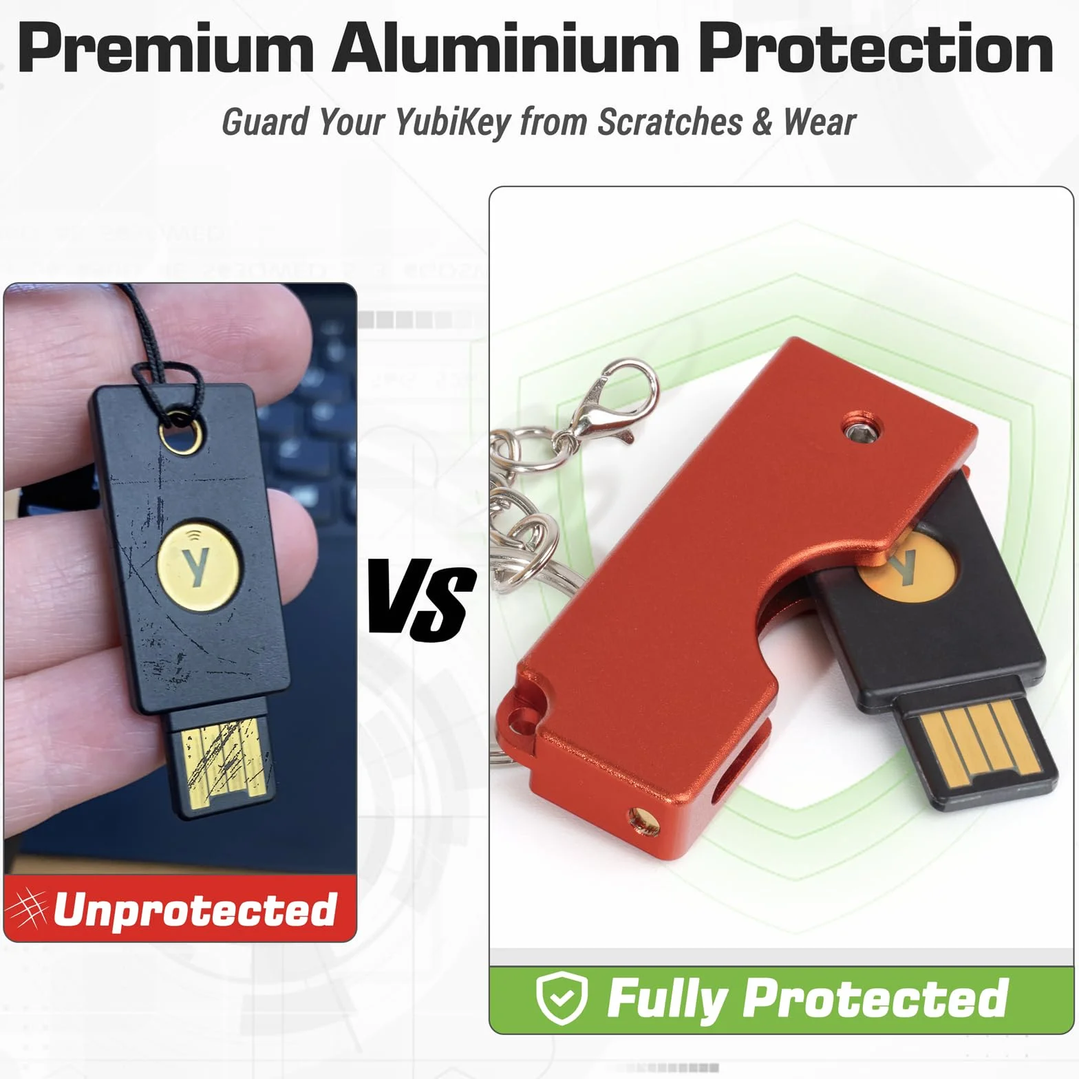 Metalowa składana obrotowa osłona kompatybilna z Yubico NFC/YubiKey 5 NFC / 5 NFC FIPS, USB-A, odporna na zarysowania obudowa ze stopu aluminium