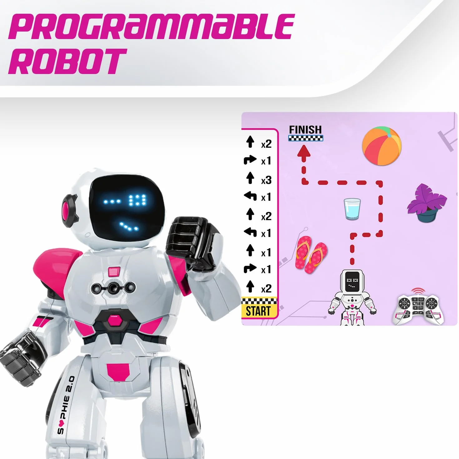 Xtrem Boty - Sophie | Różowy Robot Toy | Pilot zdalnego sterowania dla chłopców i dziewcząt | Robotica dla chłopców 5 lat Lub więcej | Zabawki dla dzieci | Stem