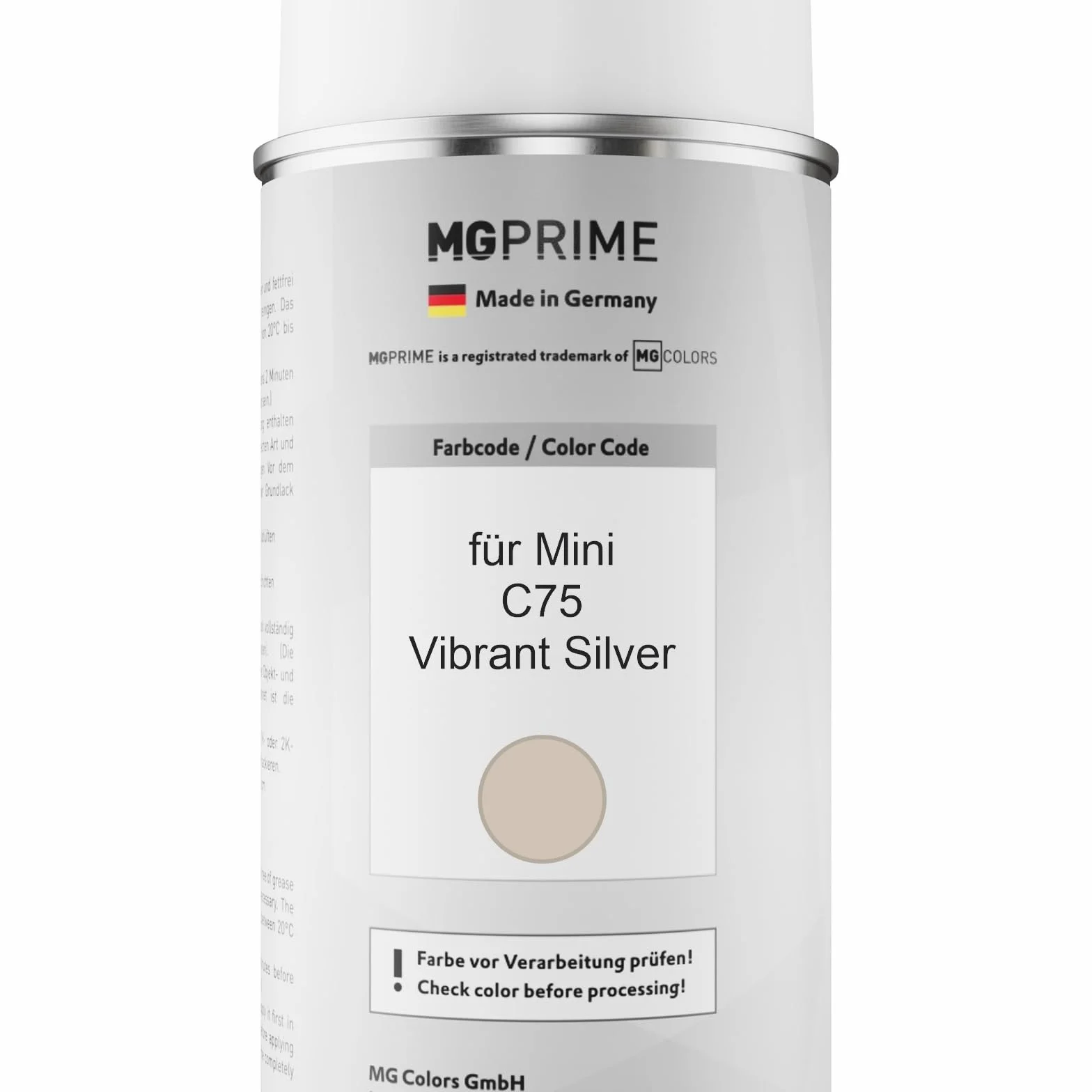 MG PRIME Lakier samochodowy C75 Vibrant Silver 400ml Zestaw puszek do sprayu