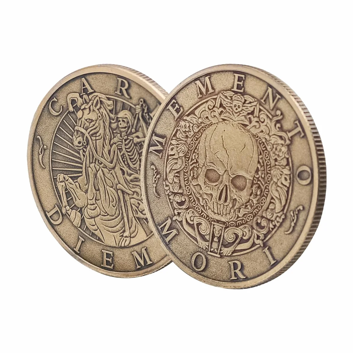 Alnicov Monety kolekcjonerskie, medal Memento-Mori, Carpe Diem, pamiątkowe monety stoicyzmu, antyczne wykończenie, oficjalny prezent do codziennej praktyki stoickiej