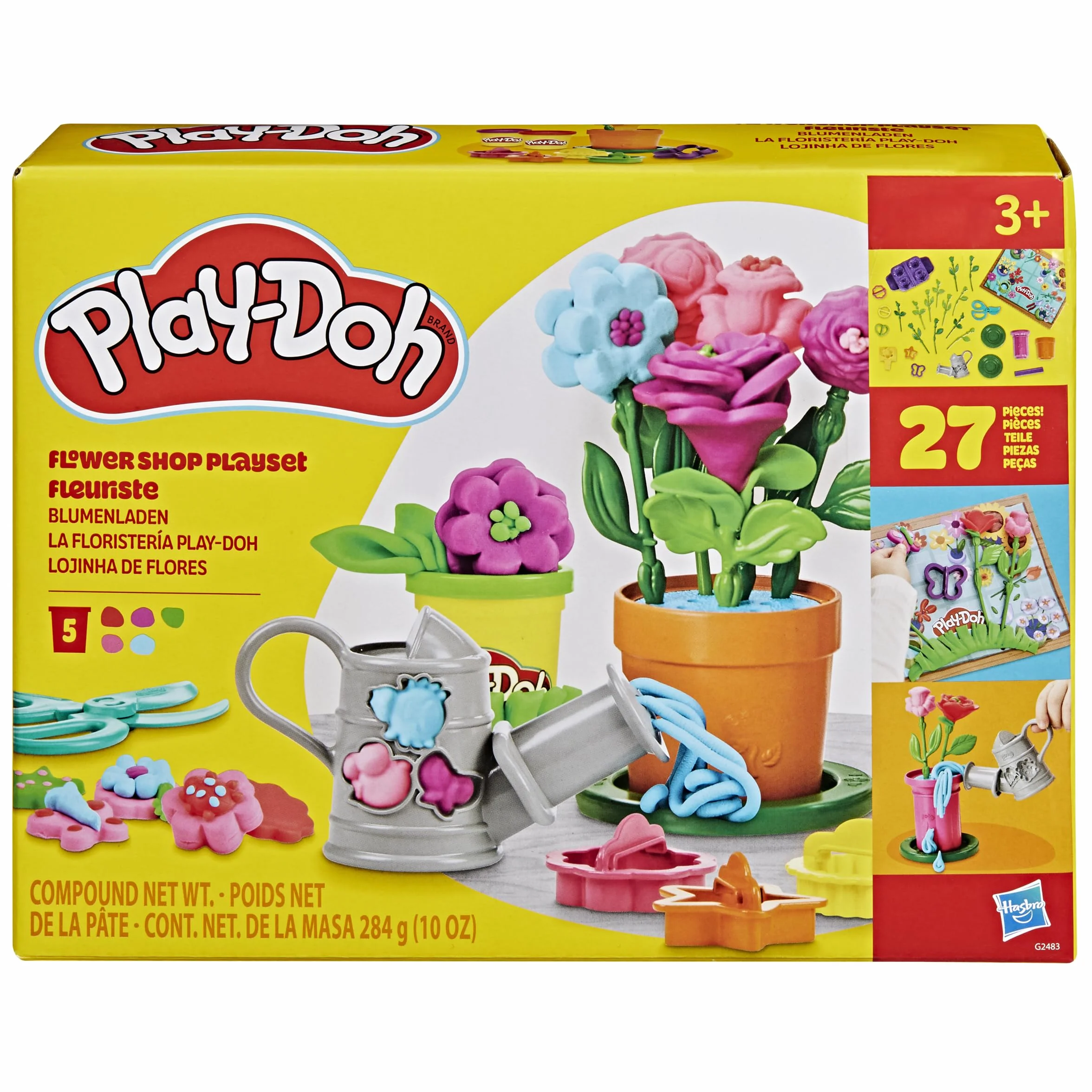 Zestaw do zabawy Play-Doh Kwiaciarnia, 27 zabawkowych dodatków ogrodniczych, zabawy plastyczne dla dzieci, wiek: od 3 lat