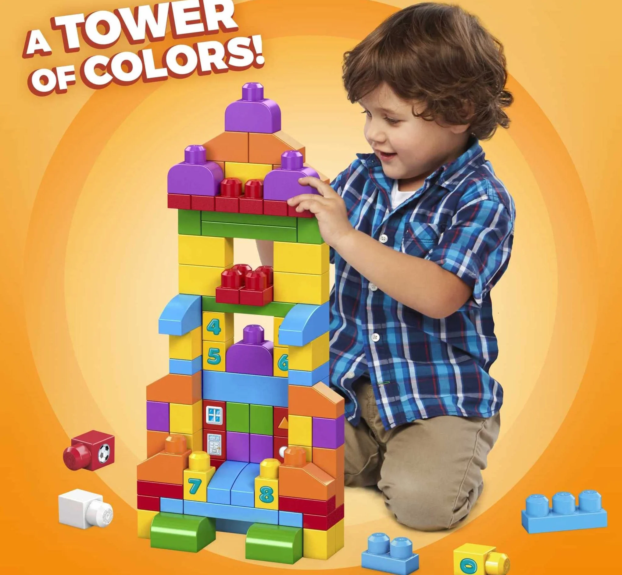 MEGA Bloks FVJ49 - Torba na klocki, 150 części, kolorowa, zabawki od 1 roku życia