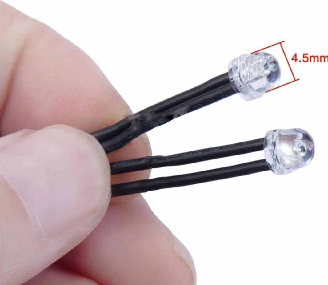 GTIWUNG 2 sztuki zestawy świateł LED RC 5mm, światło LED do samochodu RC 2 LED czerwone i białe, części samochodowe RC do wszystkich modeli zabawek RC 1/8 1/10 model samochodu drift