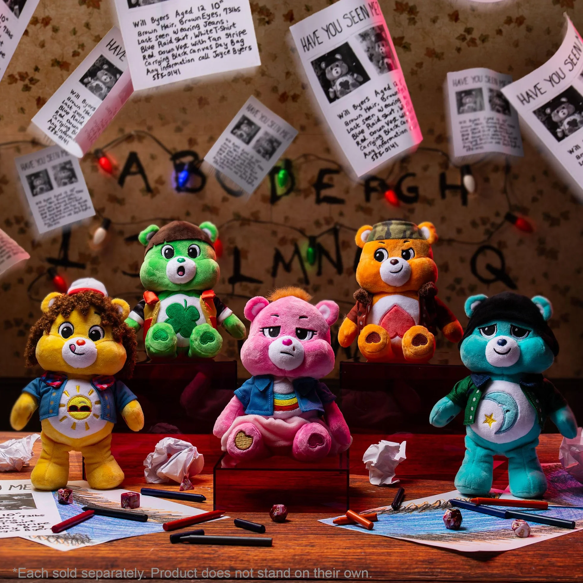 Care Bears x Stranger Things zabawny rozmiar plusz - powodzenia miś jak wola