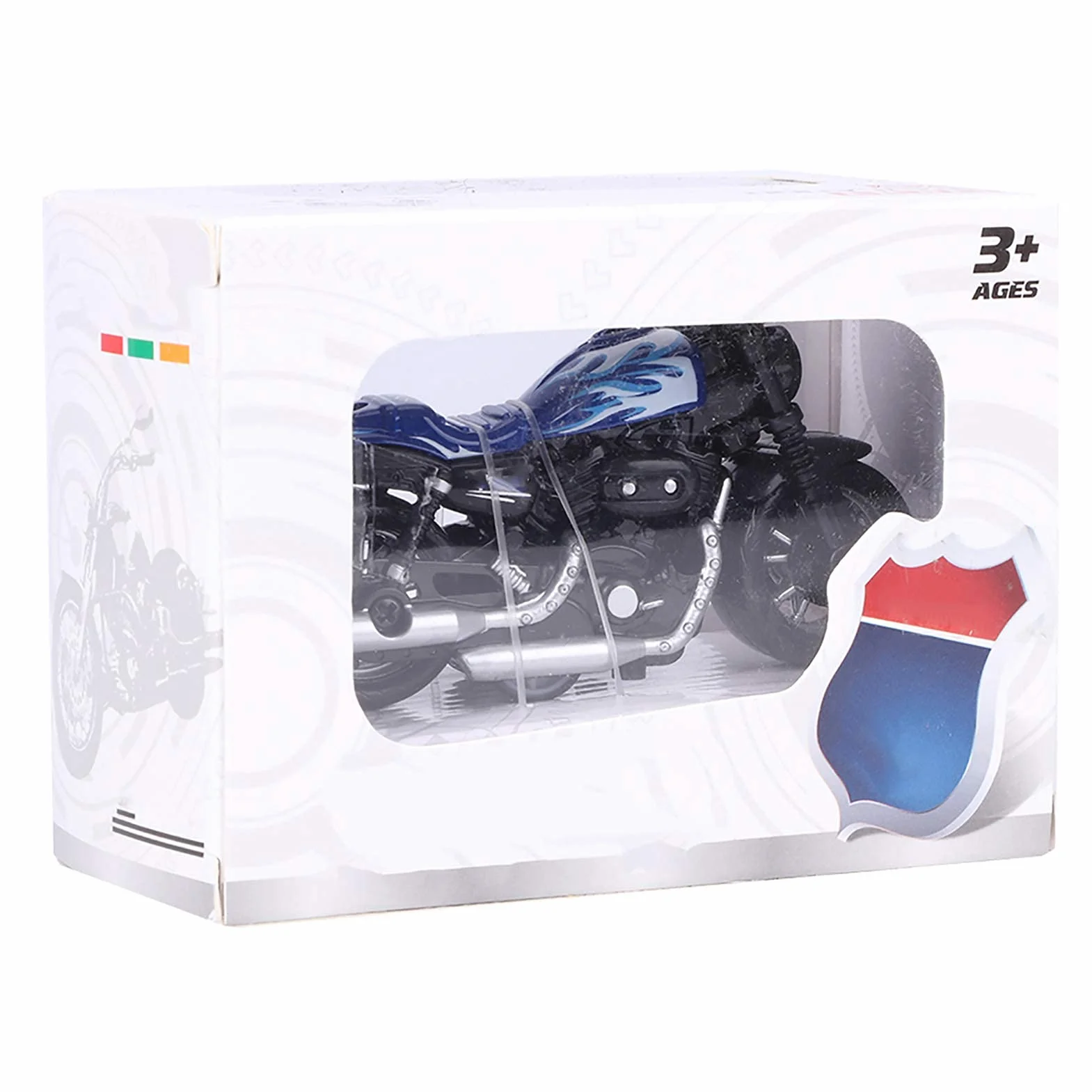 Aluminiowa zabawka motocyklowa Wysoka symulacja Model motocykla Pojazd typu pull-back Zabawka dla dzieci Zestaw upominkowy z zabawkami intelektualnymi (niebieski)