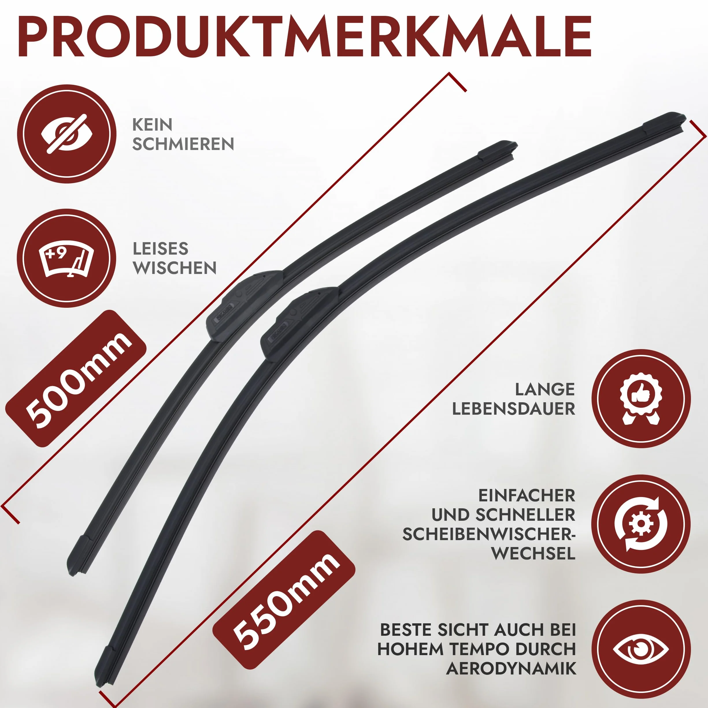 Recambo Wycieraczki przedniej kompatybilne z Renault Megane Kombi (Grandtour) | BJ 03|1999 - 08|200 (zestaw 2 sztuk: 550 mm / 500 mm)