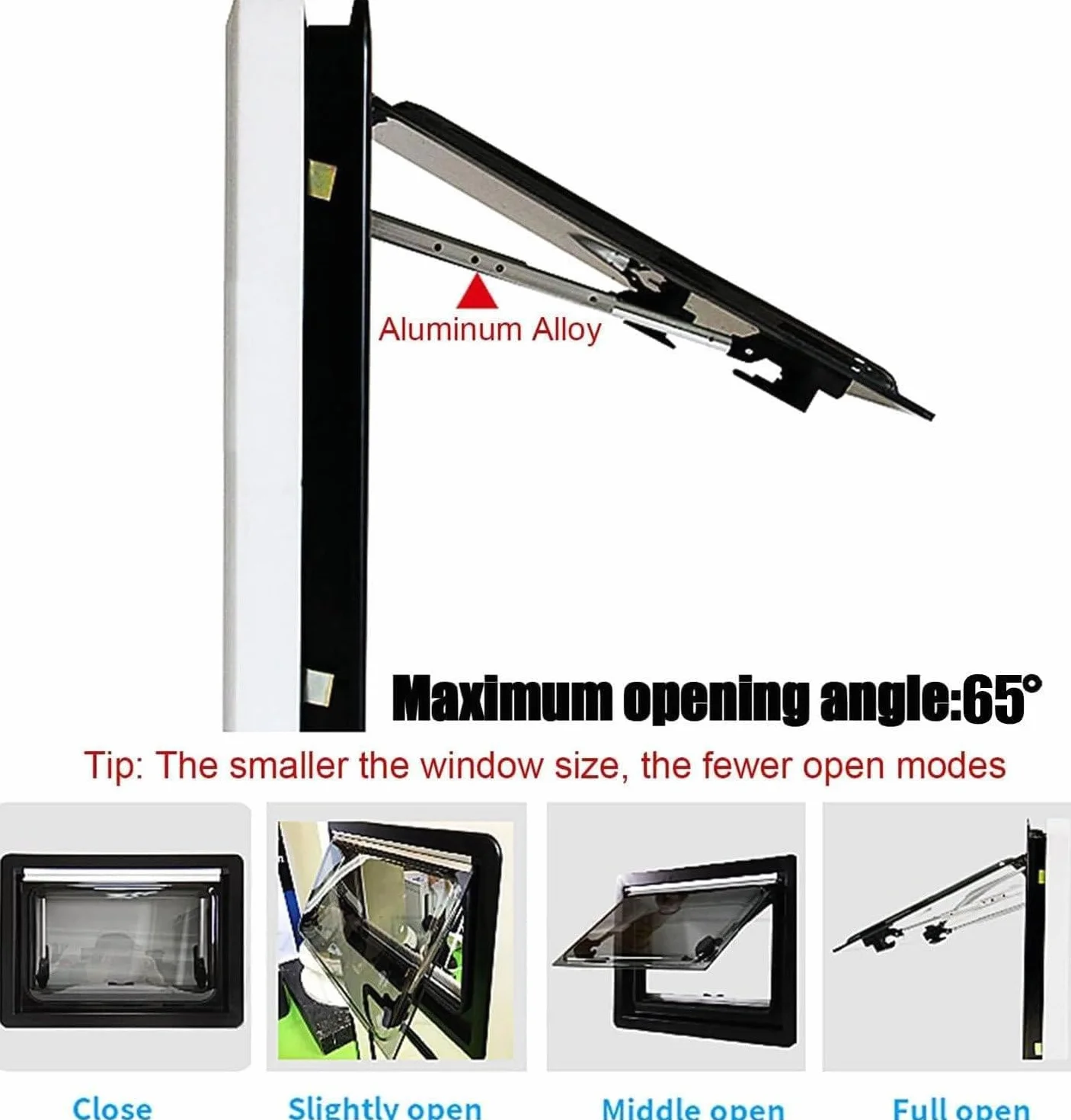 Okno Do Kampera 90x55cm Pionowe Przesuwanie Z Ekranem Przeciw Szkodnikom
