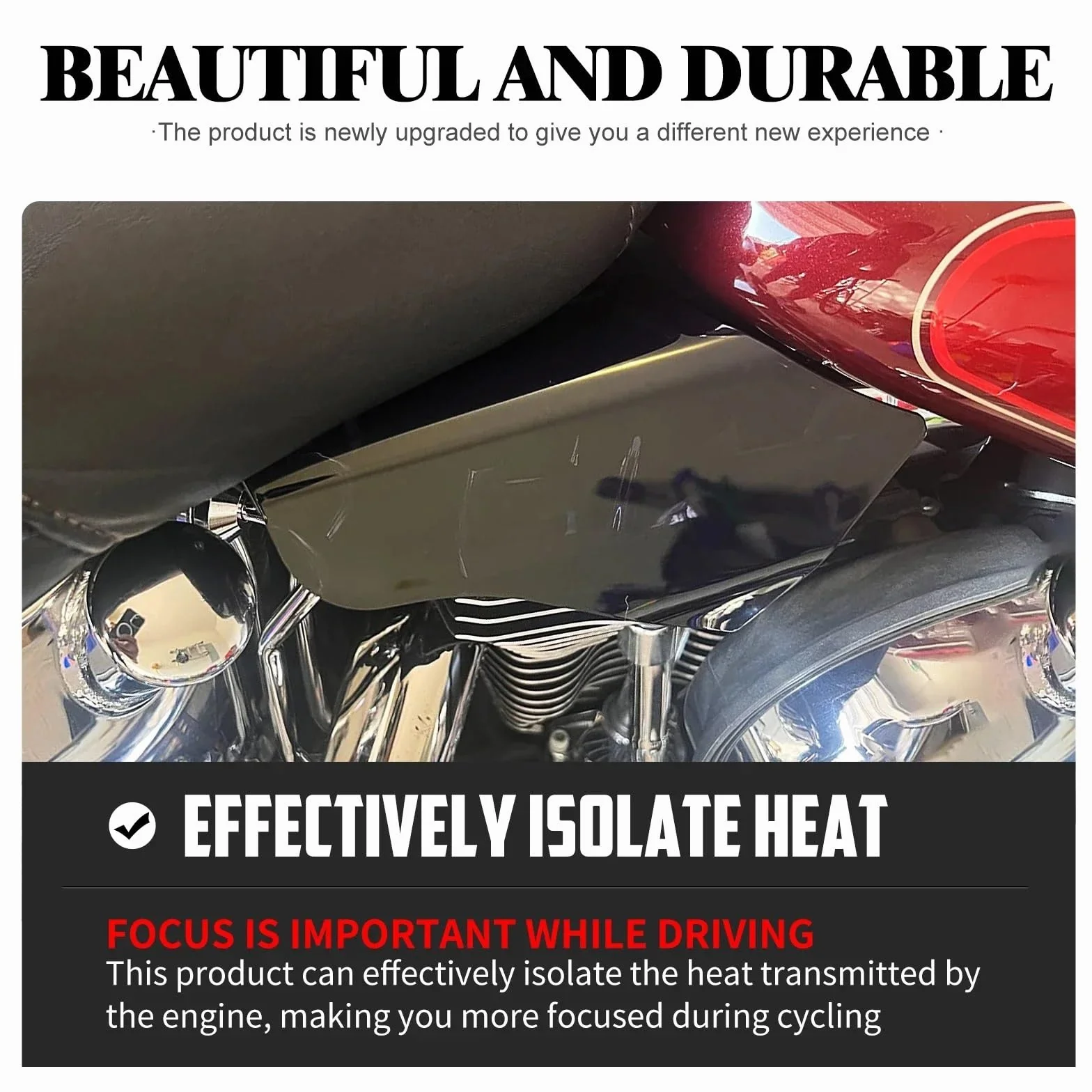 Deflektor motocyklowy Saddle Air Heat ShieldsAB Reflective do Harley Softail Breakout Fat Boy HeritageDeluxeFLHC00-2017 Przednia szyba motocyklowa(Air Deflector A)