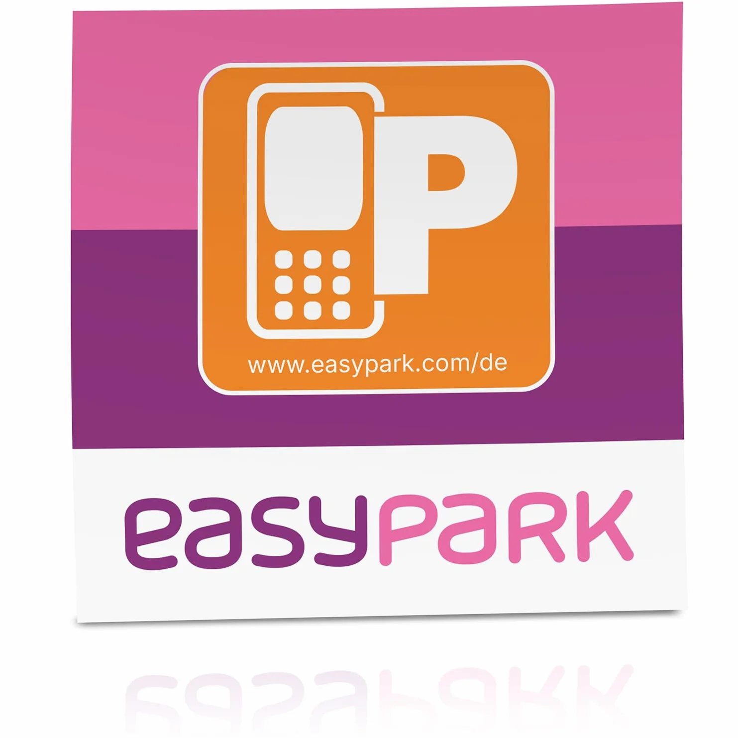 EASYPARK naklejka Easy Park Vignette z aplikacją, naklejka na tylne szkło, mała, bilety samochodowe, parkowanie (6 x 6 cm, ochrona przed promieniowaniem UV, możliwość usunięcia, Made in Germany)