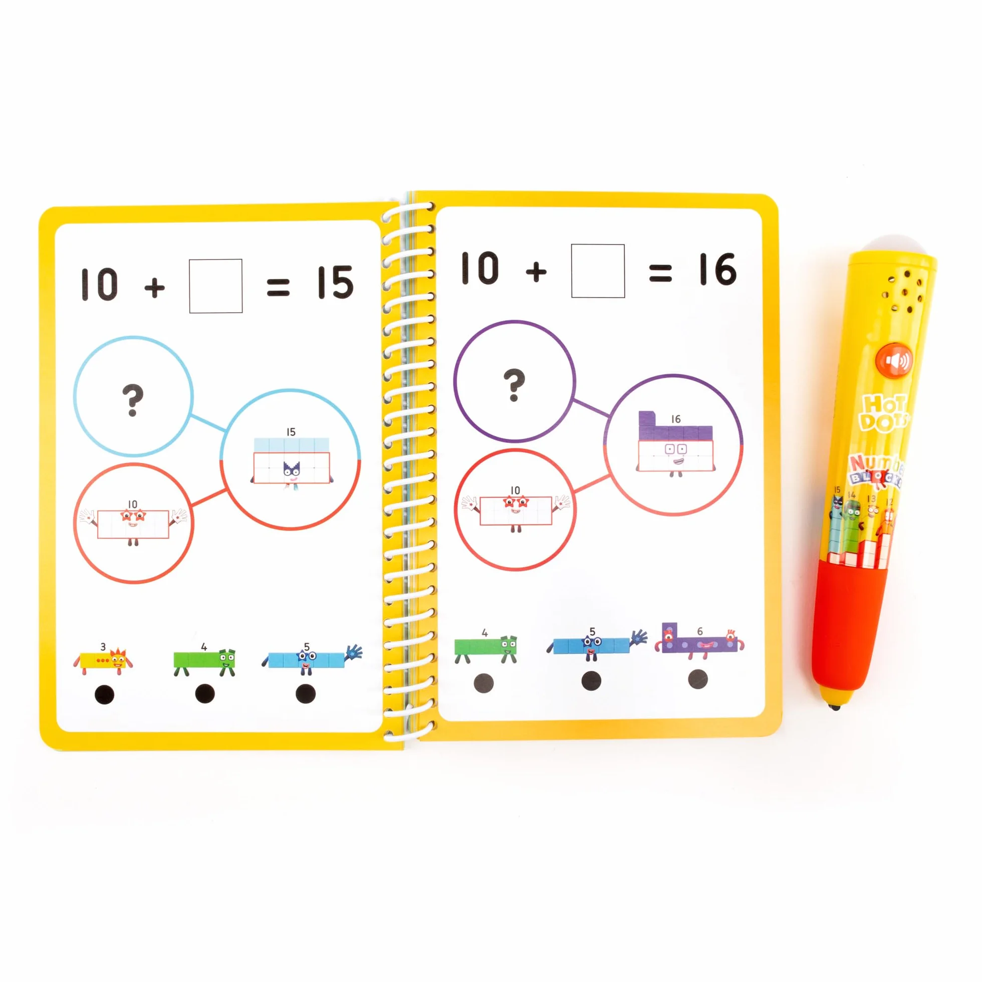 Learning Resources Książka z Zadaniami i Pisak Interaktywny Hot Dots Numberblocks 11–20, Ponad 60 zadań w zestawie, Numberblocks na prezent, Od 5 lat
