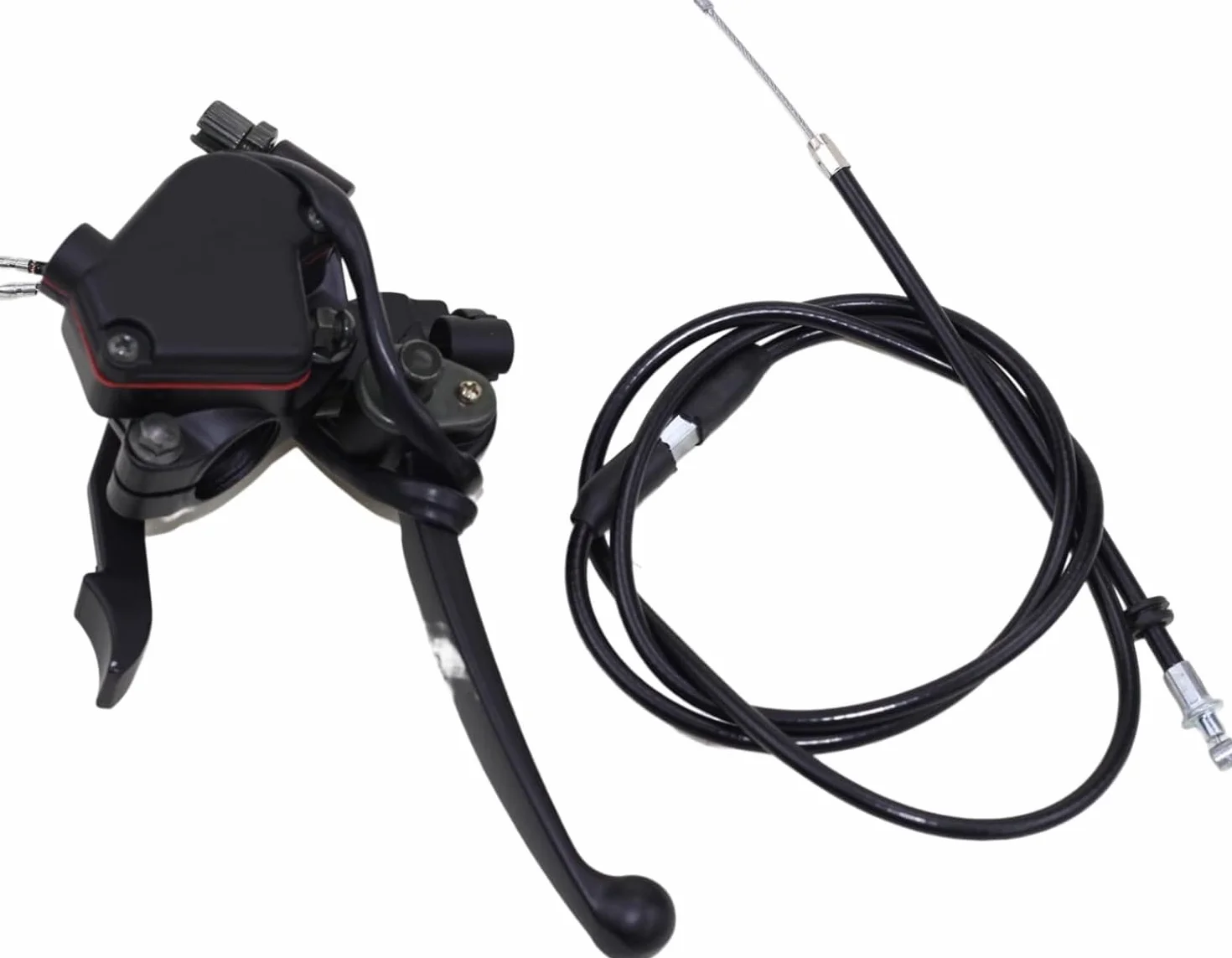 TRKIMAL Kabel kciuka 22 mm z podwójną dźwignią hamulca, zestaw kompatybilny z 50 cm³, 90 cm³, 150 cm³, 250 cm³, ATV, Quad, Roketa, Taotao, Sunl, Kazuma, gokart, 7/8 cala