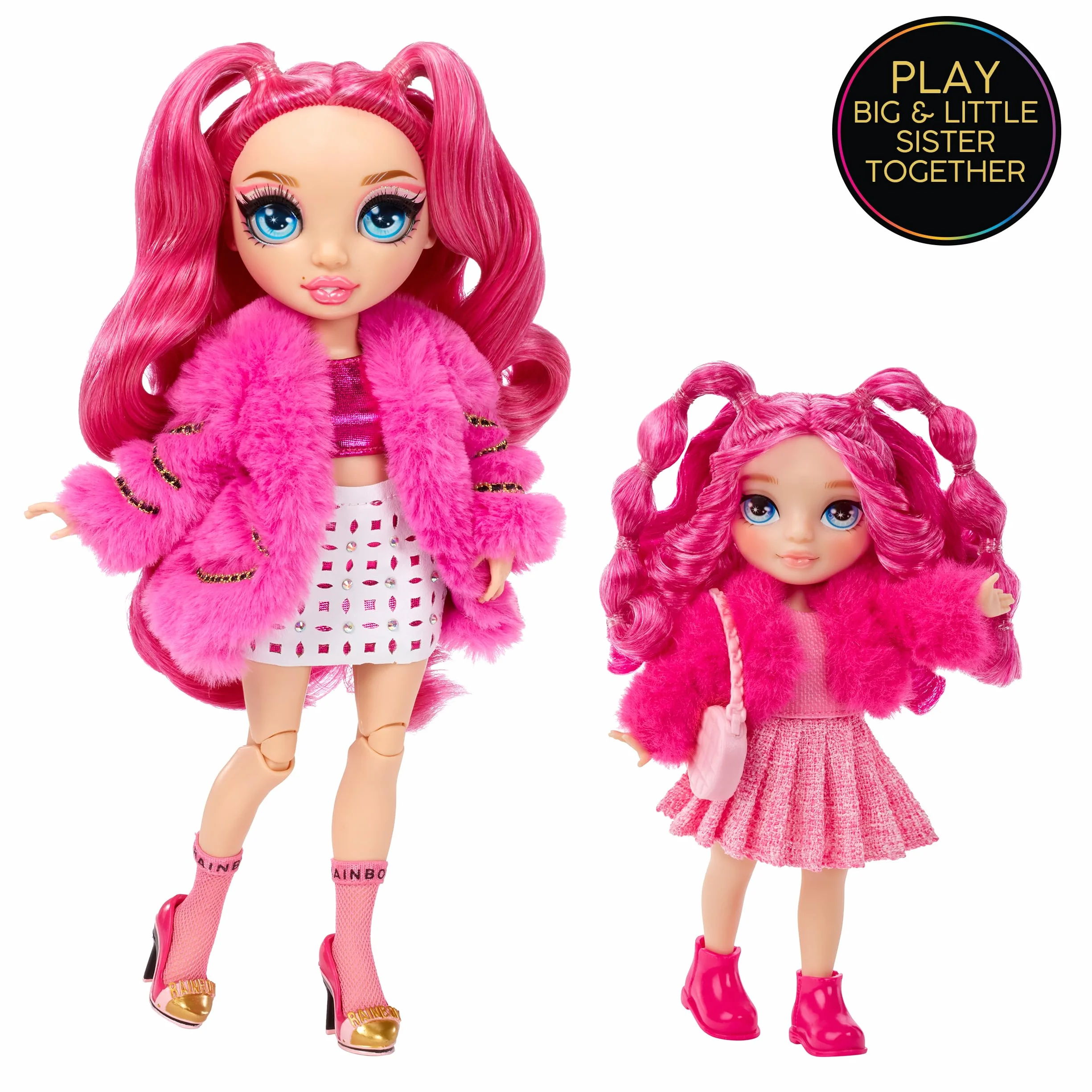Rainbow High Littles - Magenta Monroe - Mała, Przegubowa Modna Lalka - 14 cm Różowa Lalka z Torebką i Magicznym Kotkiem - Odpowiednia dla Dzieci i Kolekcjonerów
