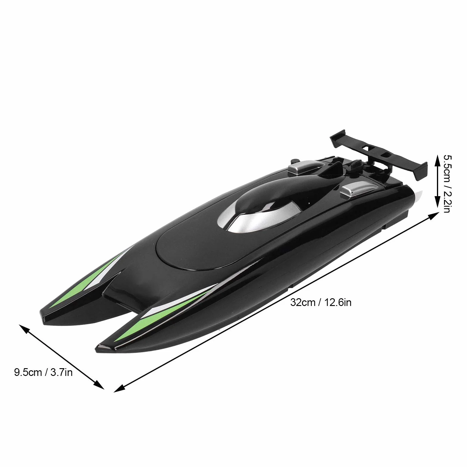 Zabawka ochronna 2,4 G RC Boat, 30 ładowalna łódź wyścigowa o dużej prędkości? Podwójny silnik pilot zdalnego sterowania zabawki motorowe dla dorosłych i dzieci (czarny)