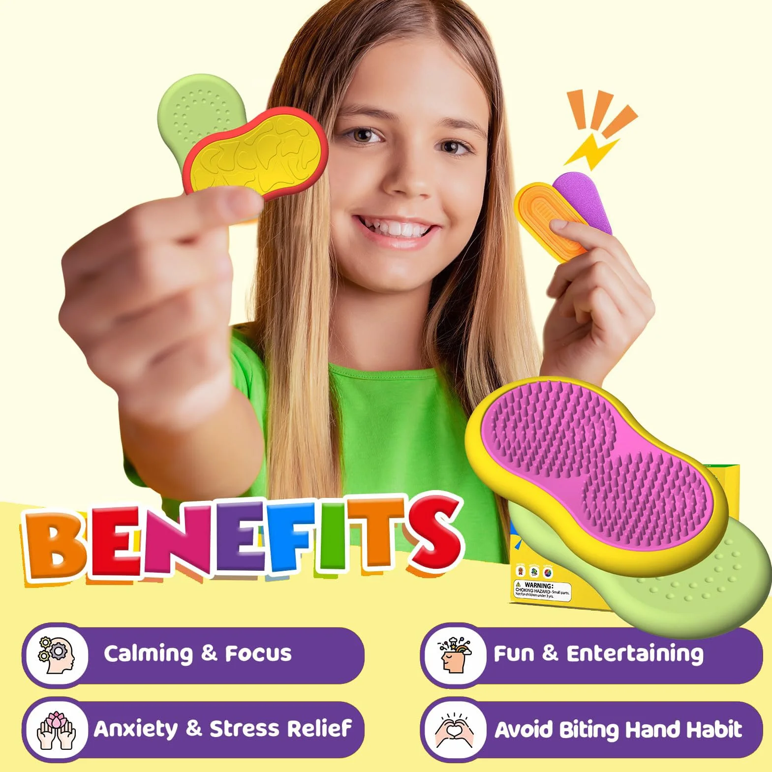 magnetyczne zabawki fidget slider, silikonowe, sensoryczne zabawki dla autyzmu i ADHD, redukujące stres, zabawki antystresowe, dla dorosłych i dzieci, 6 sztuk