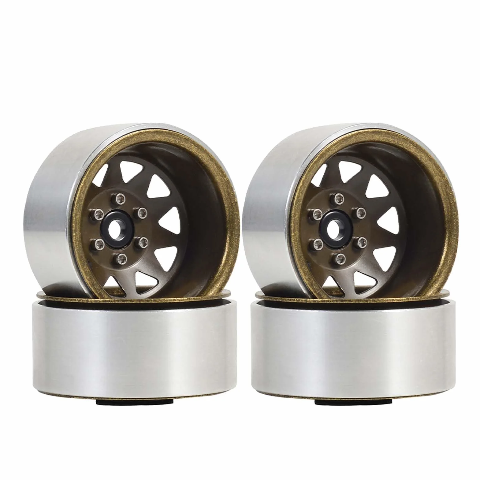 KEEDA Felgi Beadlock 1,9 cala -8,9 mm do SCX10 90046 AXI03007 TRX4 GEN7 GEN8 D90 1/10 RC Crawler Car brązowy