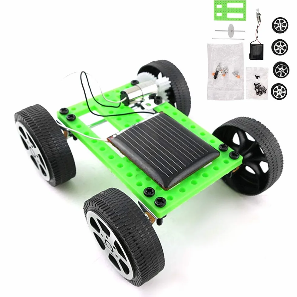 DIY Science Toys Montage Solarbetriebenes Auto Mini Sun Power Solarauto Modell Wissenschaft Experiment Bauspielzeug für Kinder