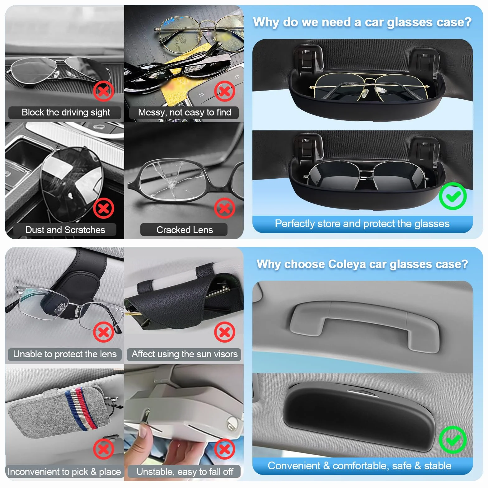 Samochodowe etui na okulary kompatybilne z Seat Leon MK4 Cupra Formentor 2020-2024, uchwyt na okulary przeciwsłoneczne, pudełko do przechowywania okularów, akcesoria Seat Leon, etui na okulary